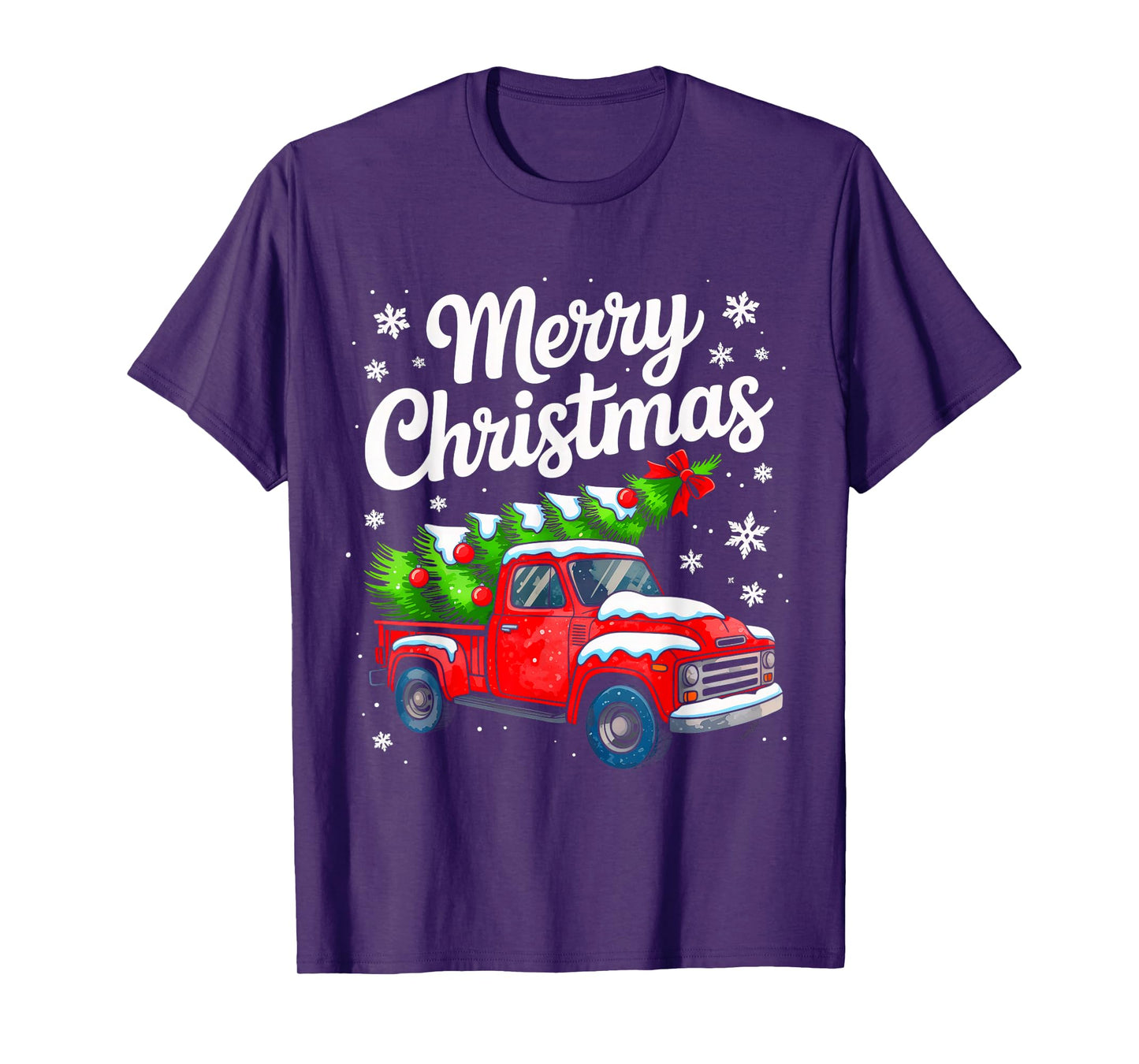 Merry Christmas Red Truck Family Matching Christmas Pajama T-Shirt