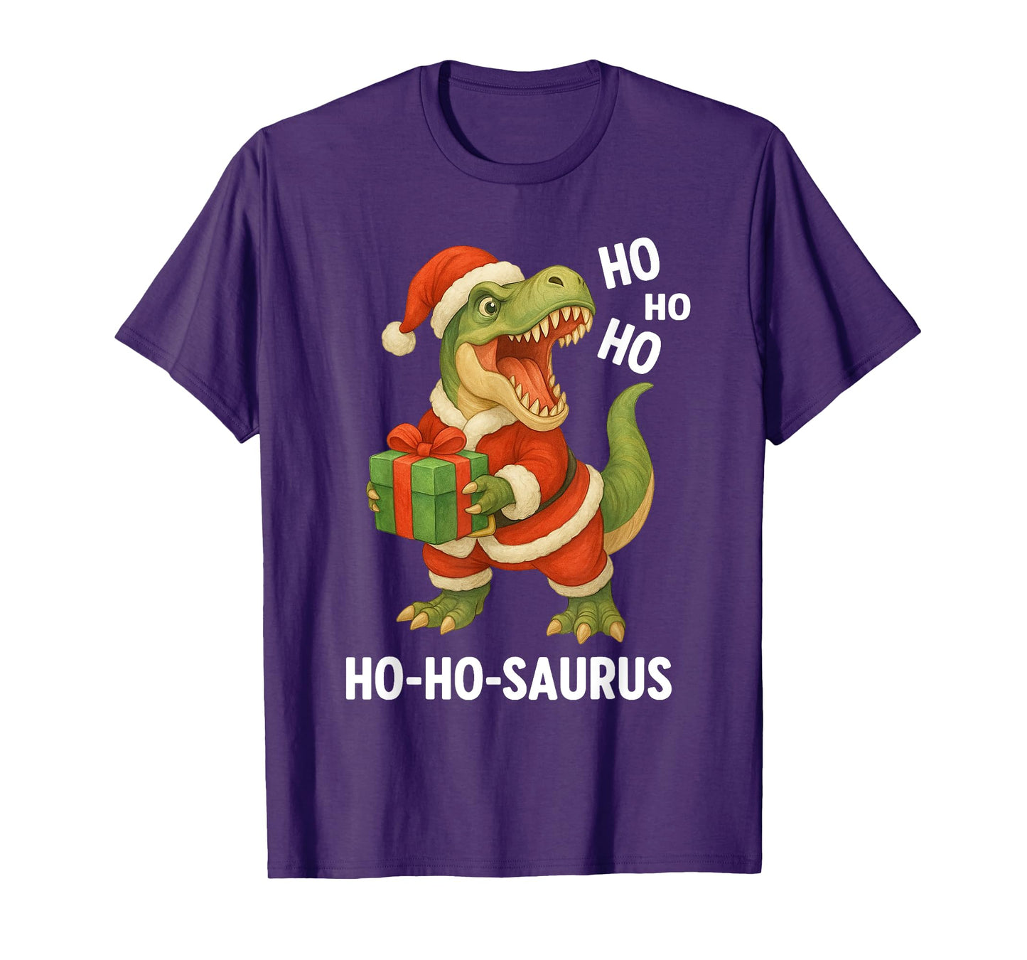 Santa Rex Kid Christmas Dinosaur T-Rex for Boys Ho-Ho-Saurus T-Shirt