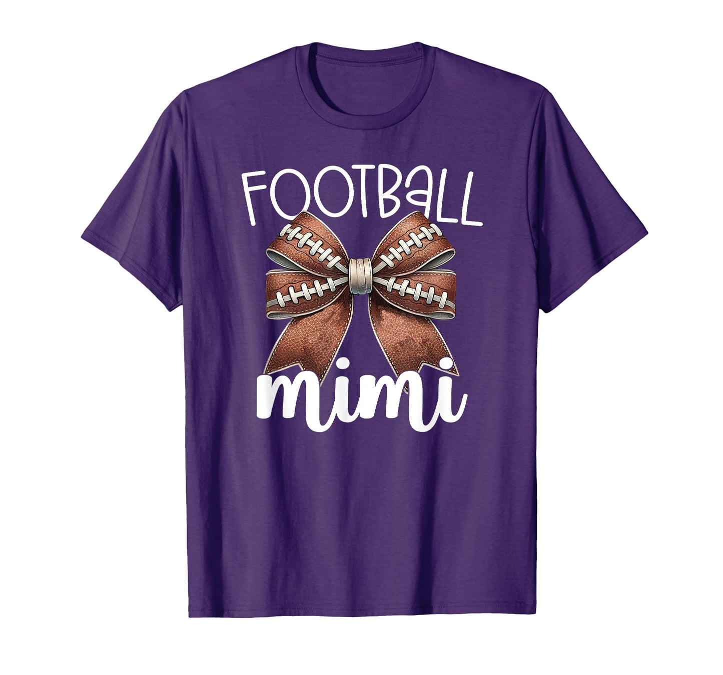Football Mimi - Football Coquette Bow - Grandma Game Day T-Shirt