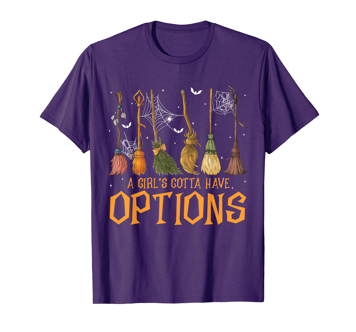A Girl’s Gotta Have Options Witch Broom Halloween Vintage T-Shirt