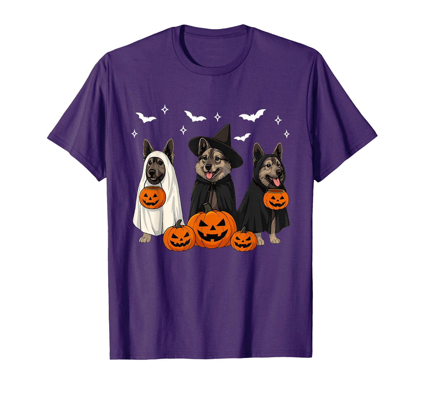 Fall Norwegian Elkhound Halloween Norwegian Elkhound Dog Mom T-Shirt