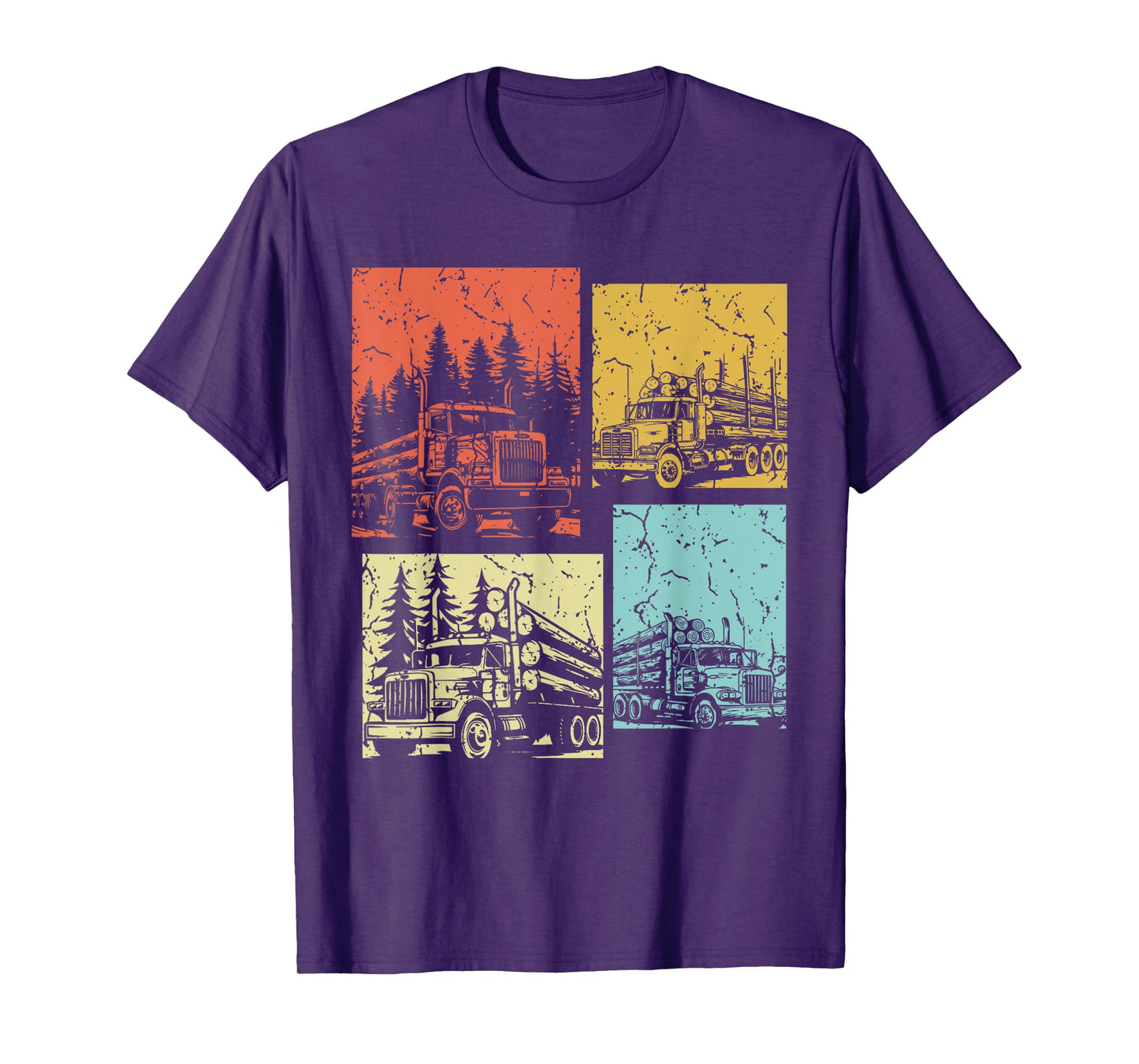 Vintage Log Truck Driver Funny Logger Birthday Logging T-Shirt