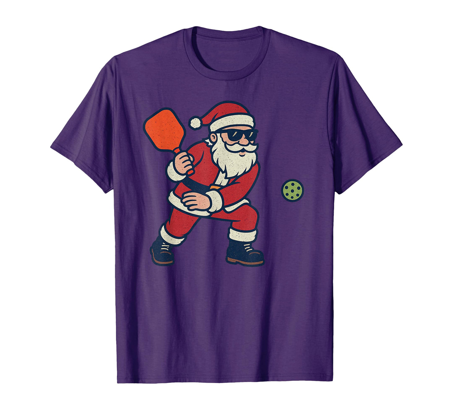 Santa Playing Pickleball Christmas Vintage Funny Xmas T-Shirt
