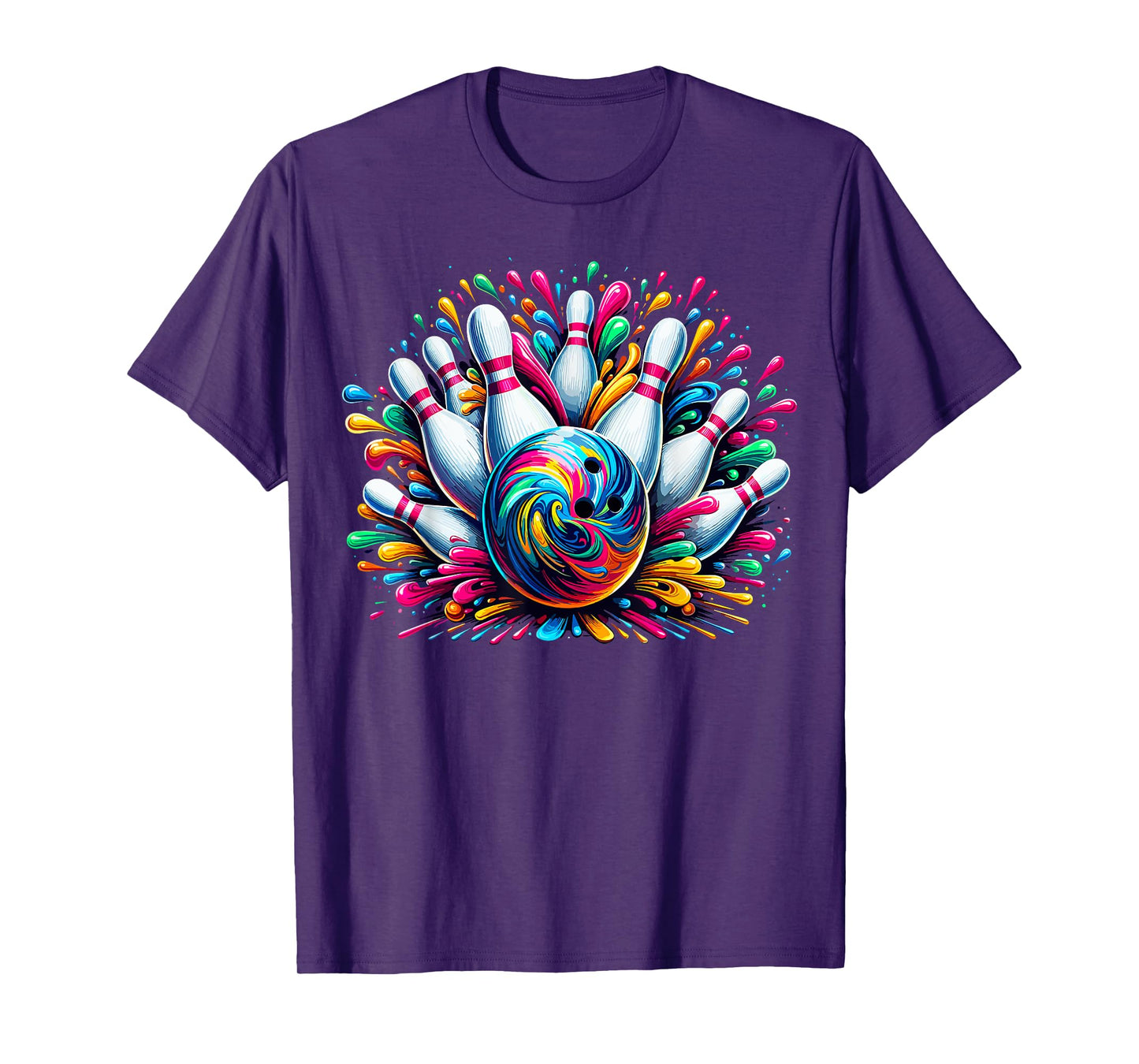 Bowling Cute Colorsplash Ball T-Shirt