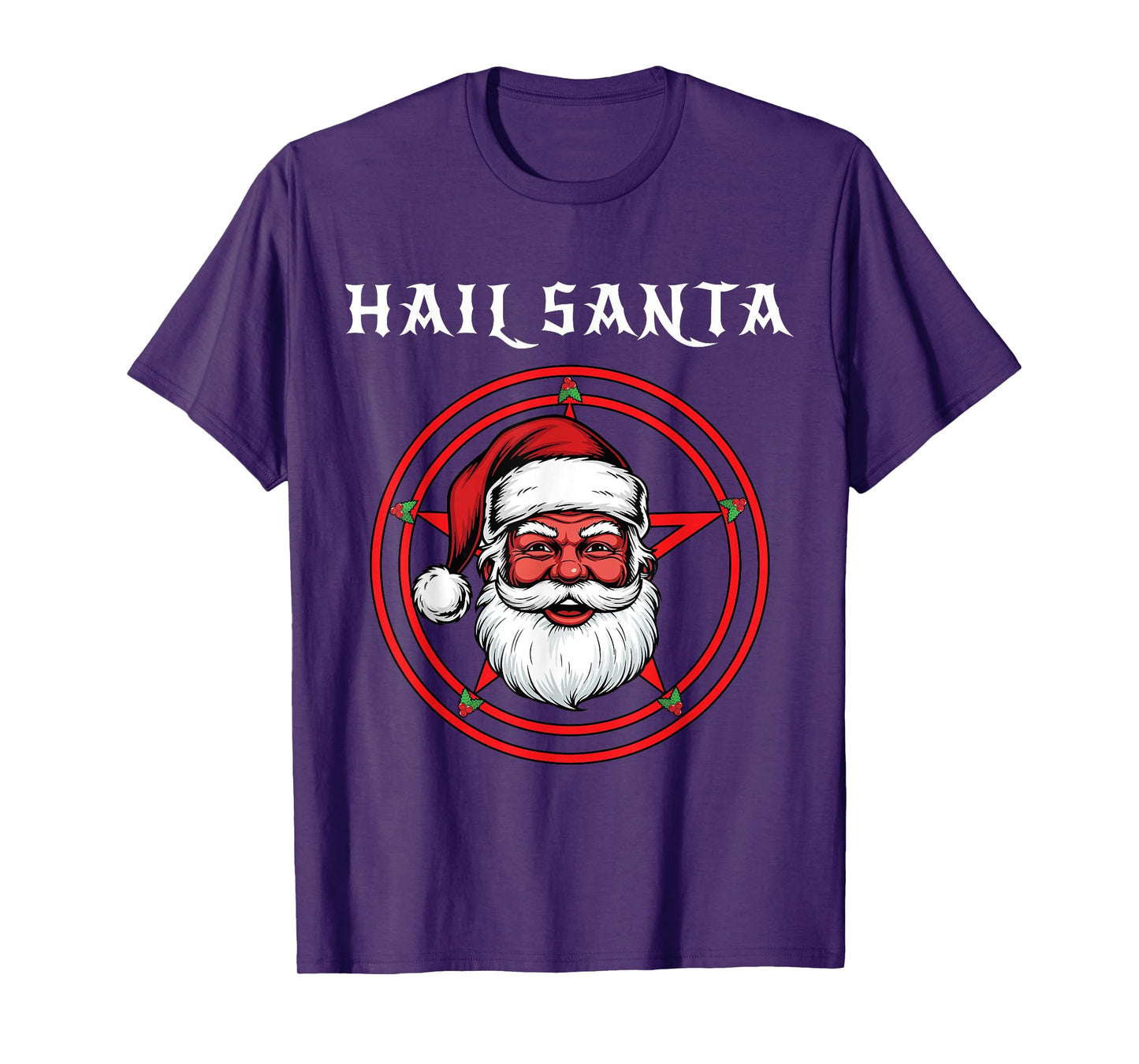 Hail Santa Pagan Happy Solstice Gothic Metal Christmas T-Shirt