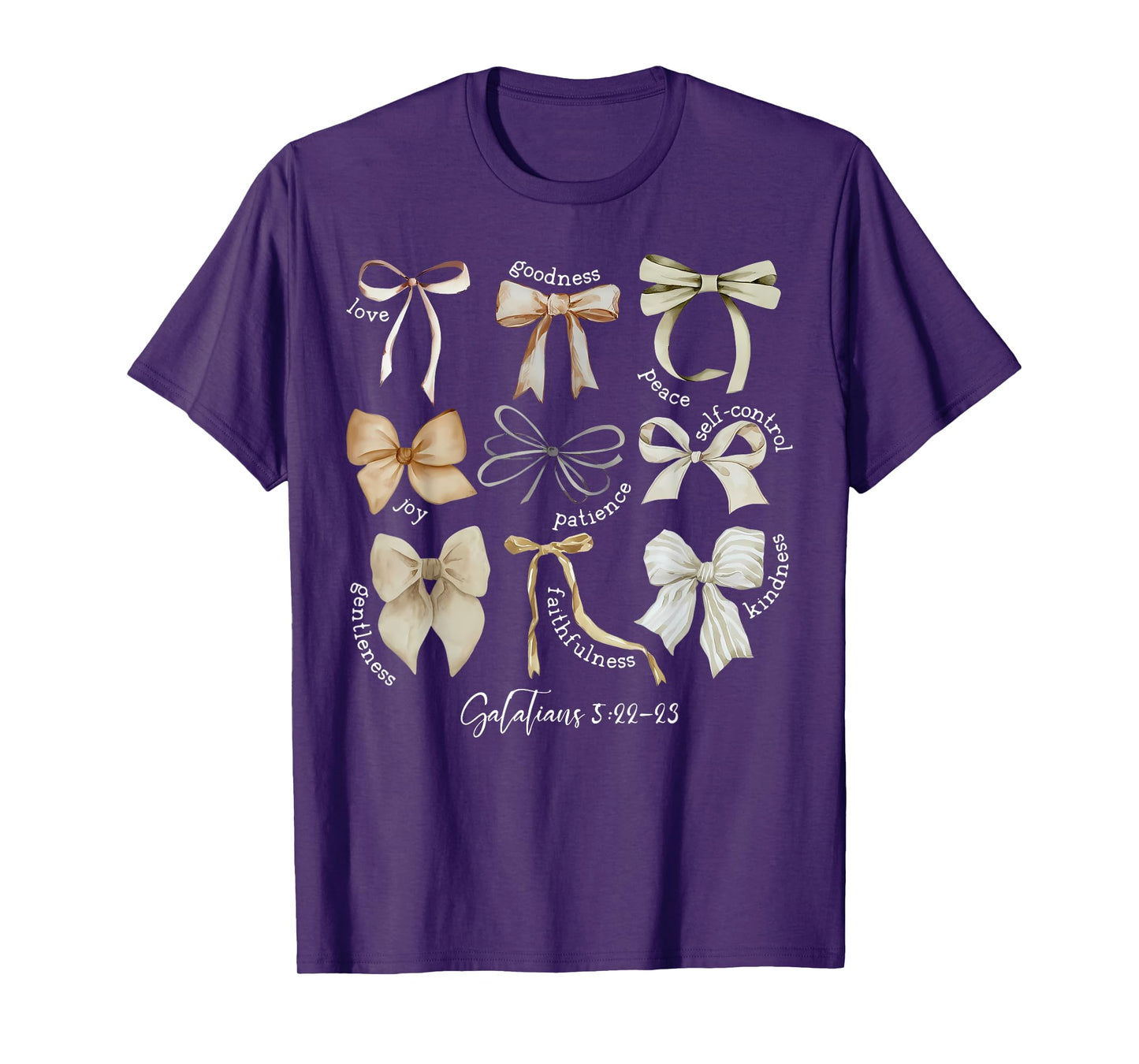 Coquette Bow Christian Fruit of the Spirit Bible Verse Jesus T-Shirt