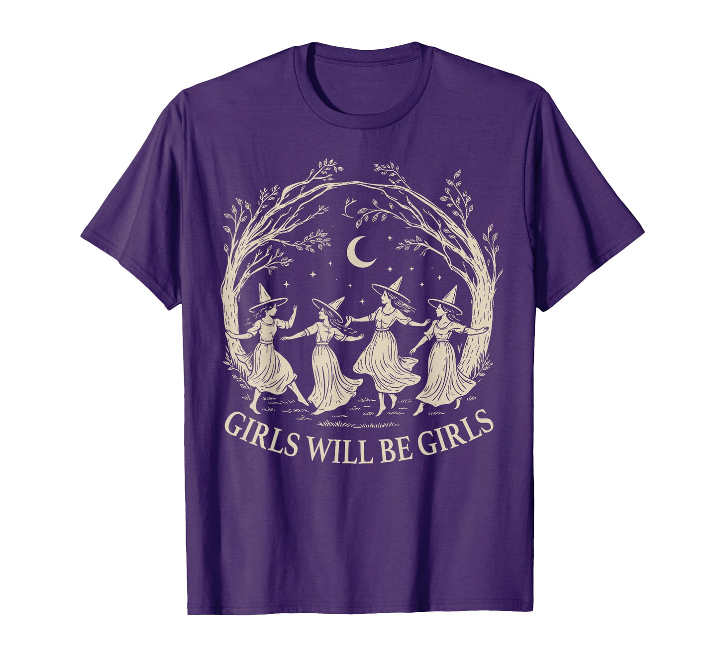 Halloween Spooky Witch Girl Will Be Girls Feminist Women T-Shirt