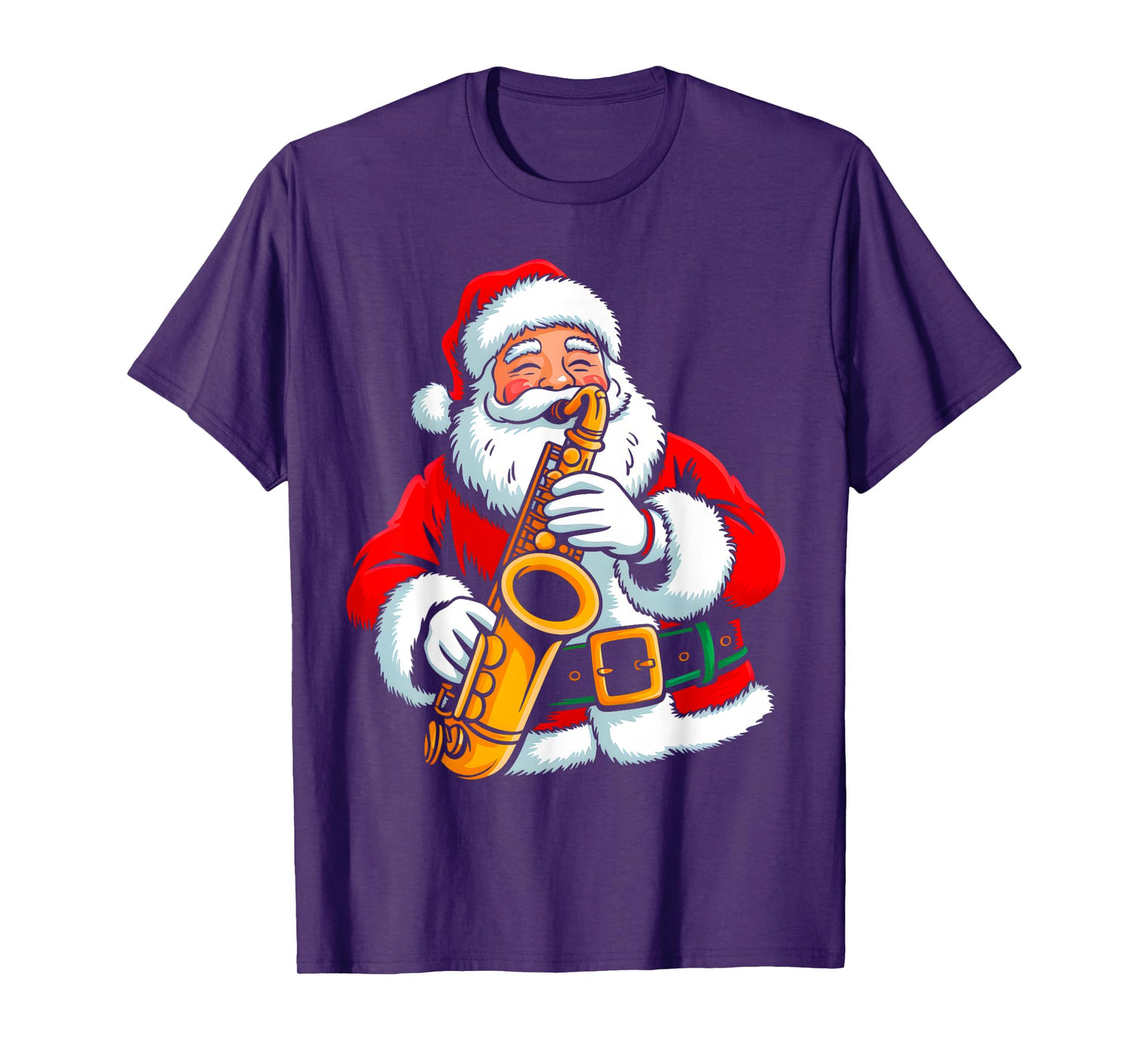 Santa Playing Saxophone Xmas Vibes Funny Christmas Pajama T-Shirt