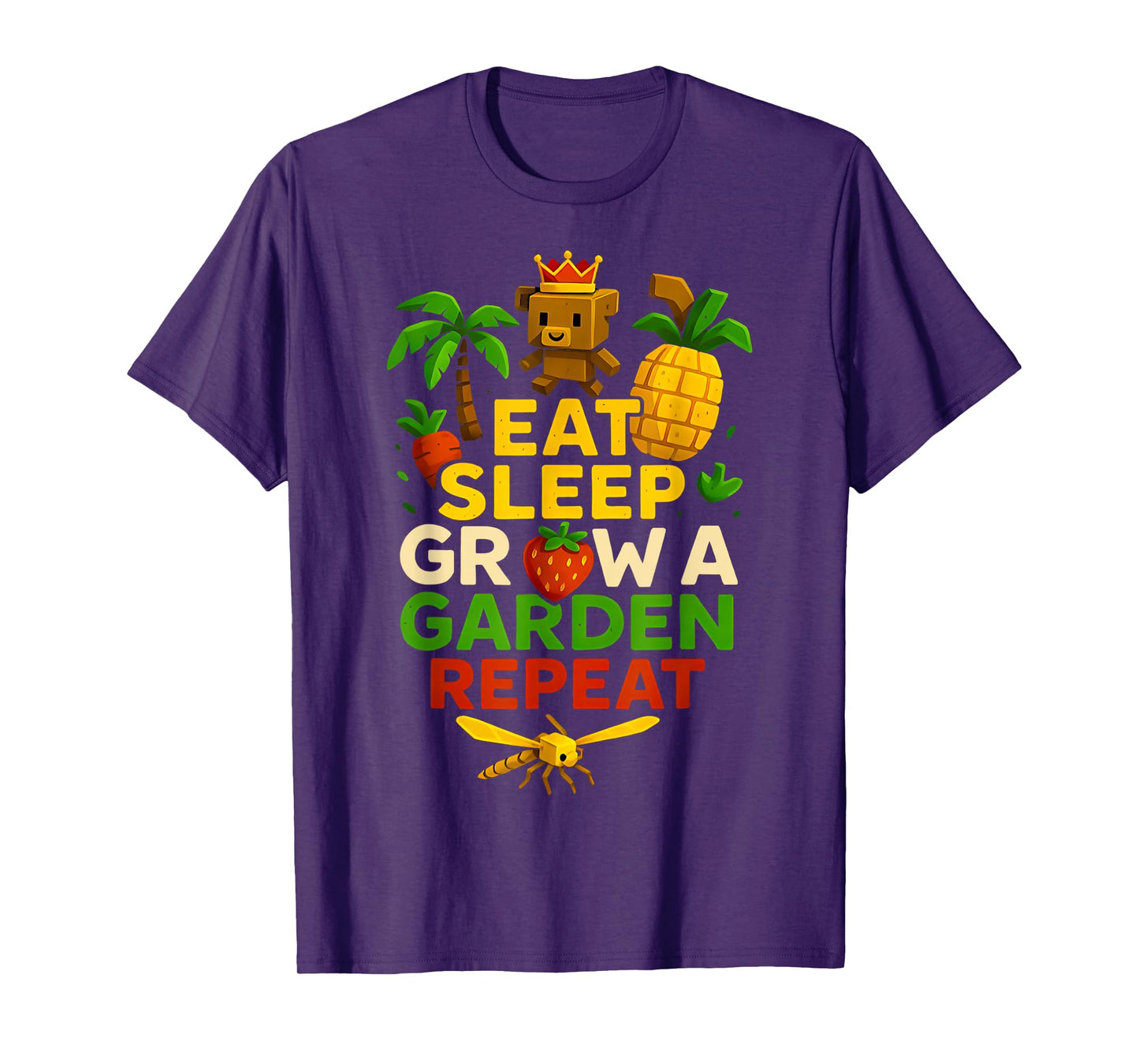 Funny Game Eat Sleep Grow A Garden Repeat Gamer Design T-Shirt