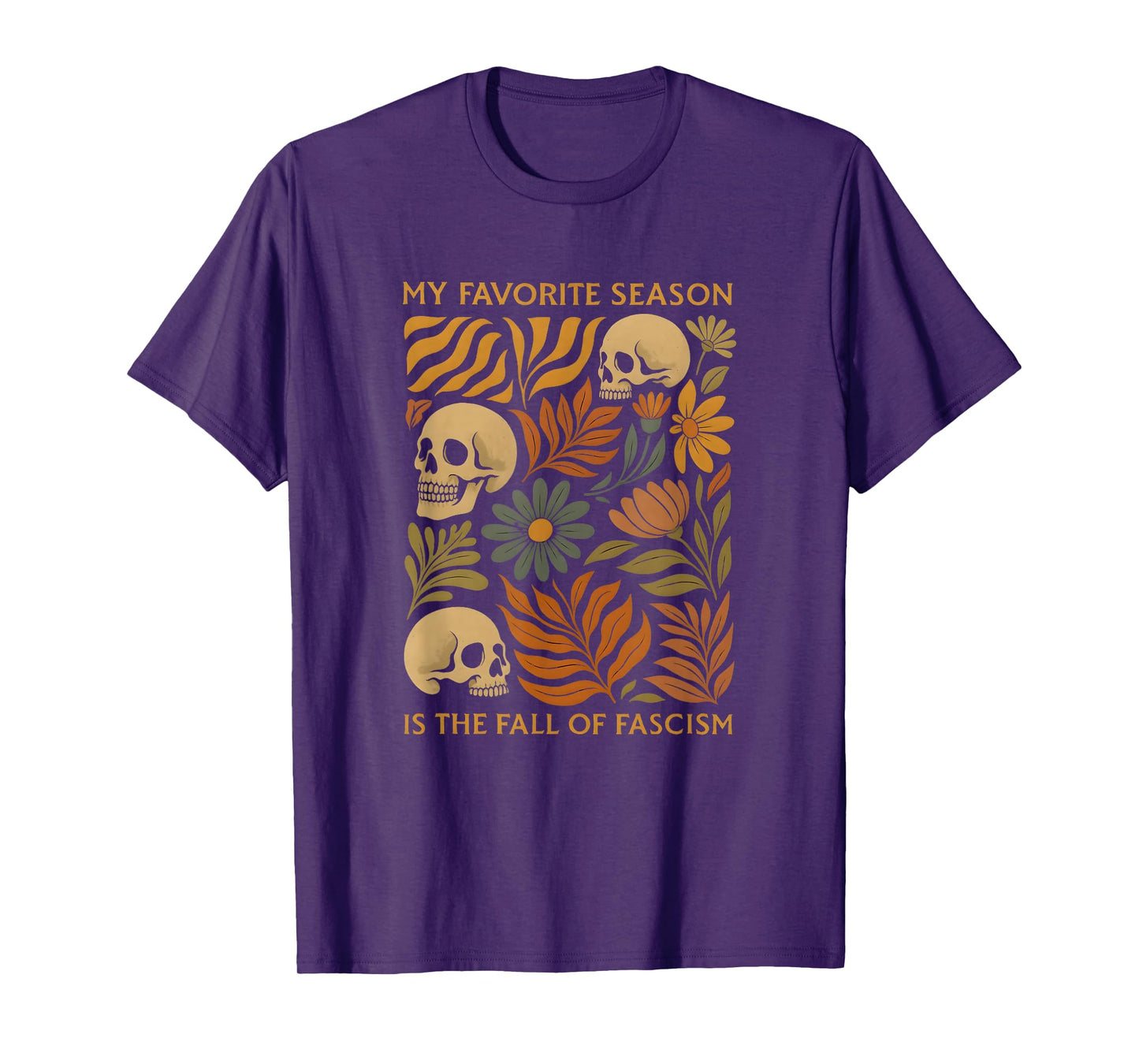 Vintage My Favorite Season is The Fall of Fascism Halloween T-Shirt