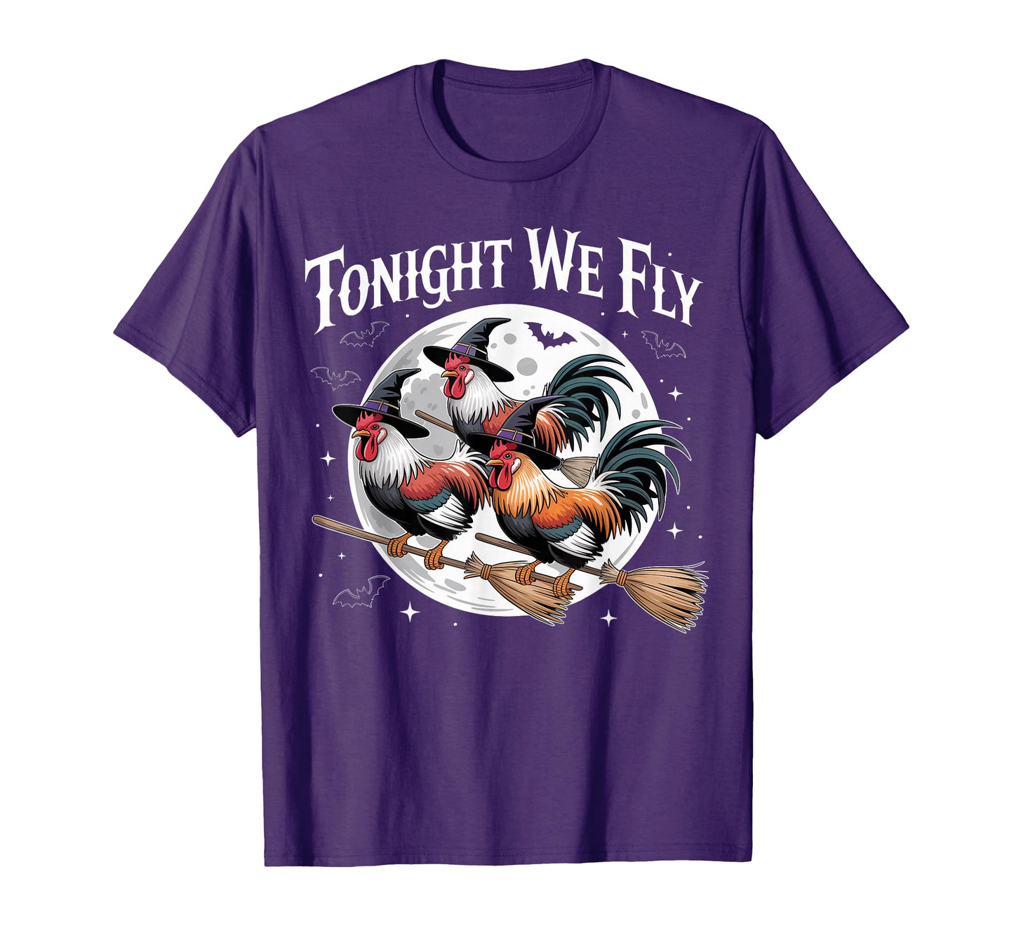 Tonight We Fly Funny Witch Chicken Halloween Season T-Shirt