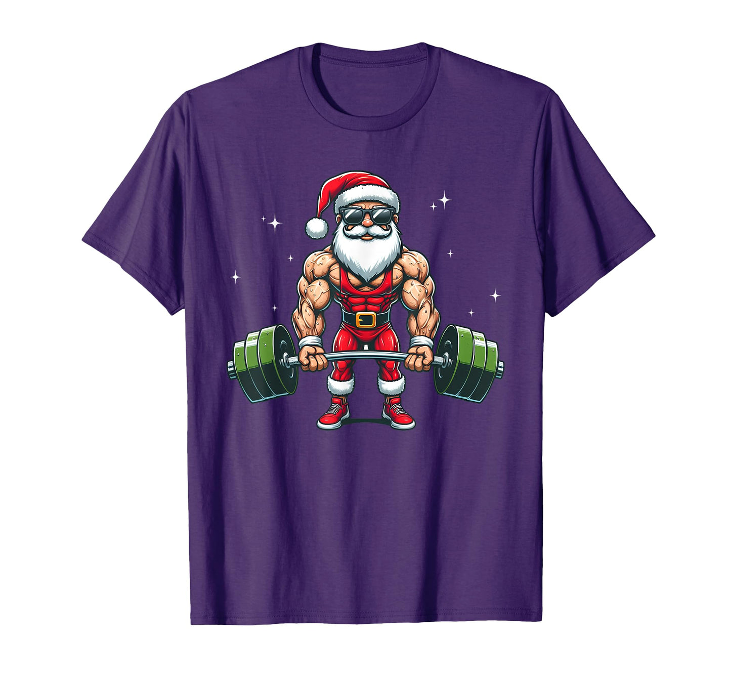 Santa Deadlift Bodybuilder Funny Fitness Christmas in july T-Shirt