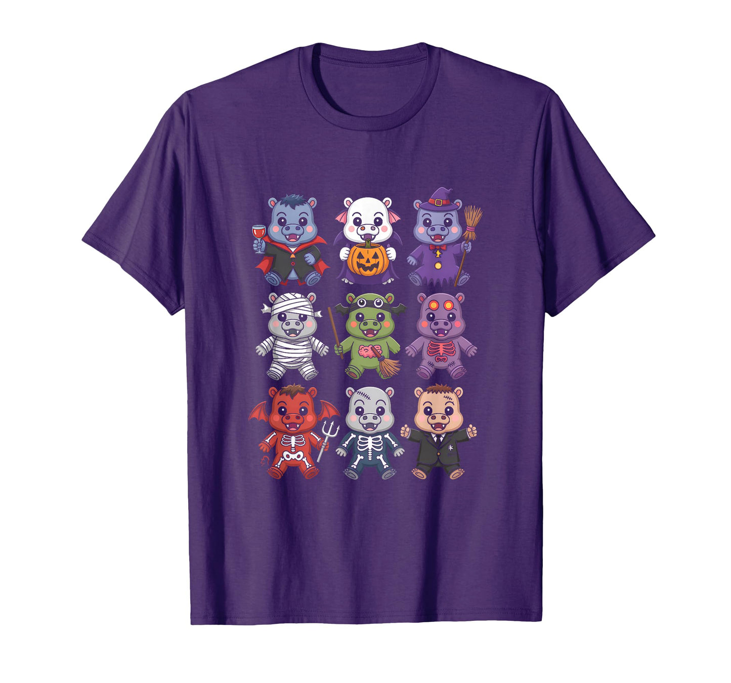 Hippo Ghost Witch Zombie Halloween Costume T-Shirt
