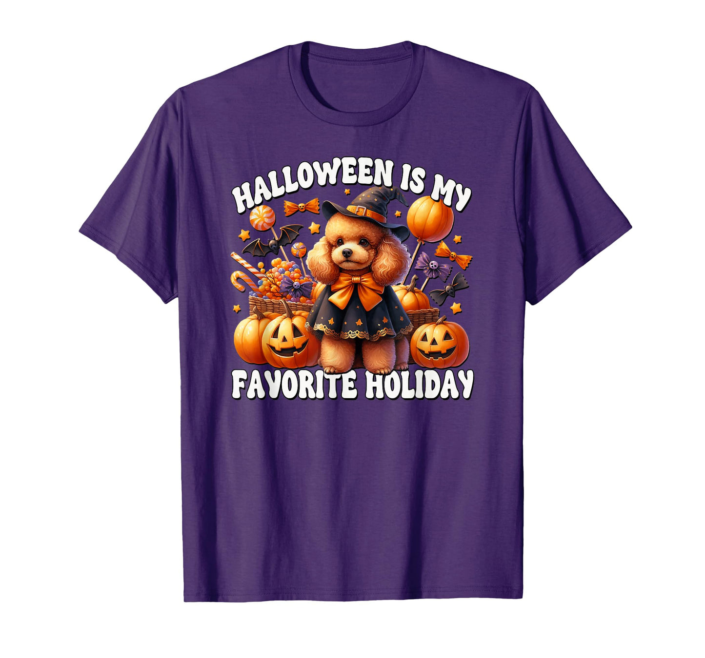 Toy Poodle Graphic for Halloween is My Favorite Holiday T-Shirt