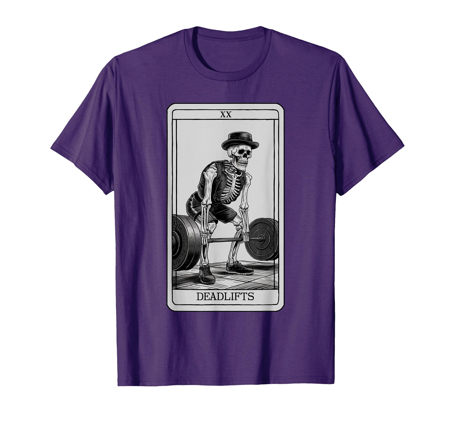 Skeleton Tarot Card Deadlifts Powerlifting Weightlifting Gym T-Shirt