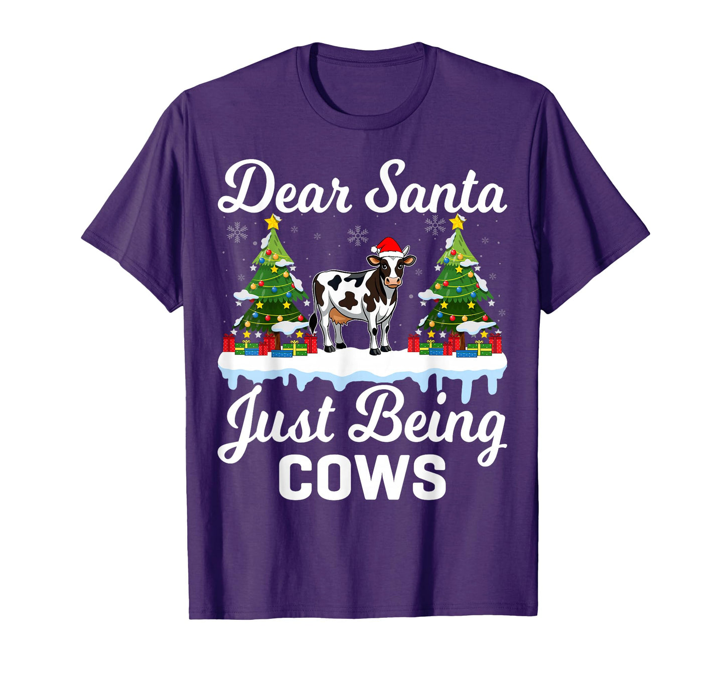 Dear Santa Just Bring Cows - Cow Lover Farmer Christmas T-Shirt