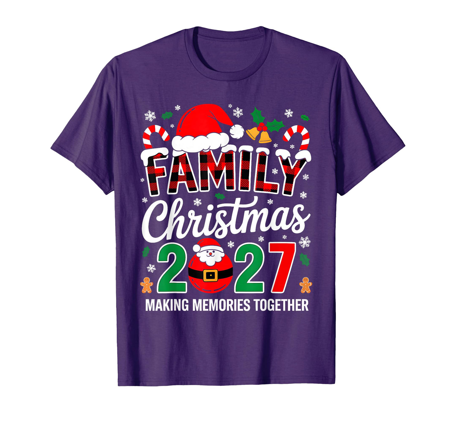 Family Christmas 2027 Matching Squad Santa Elf Funny Xmas T-Shirt
