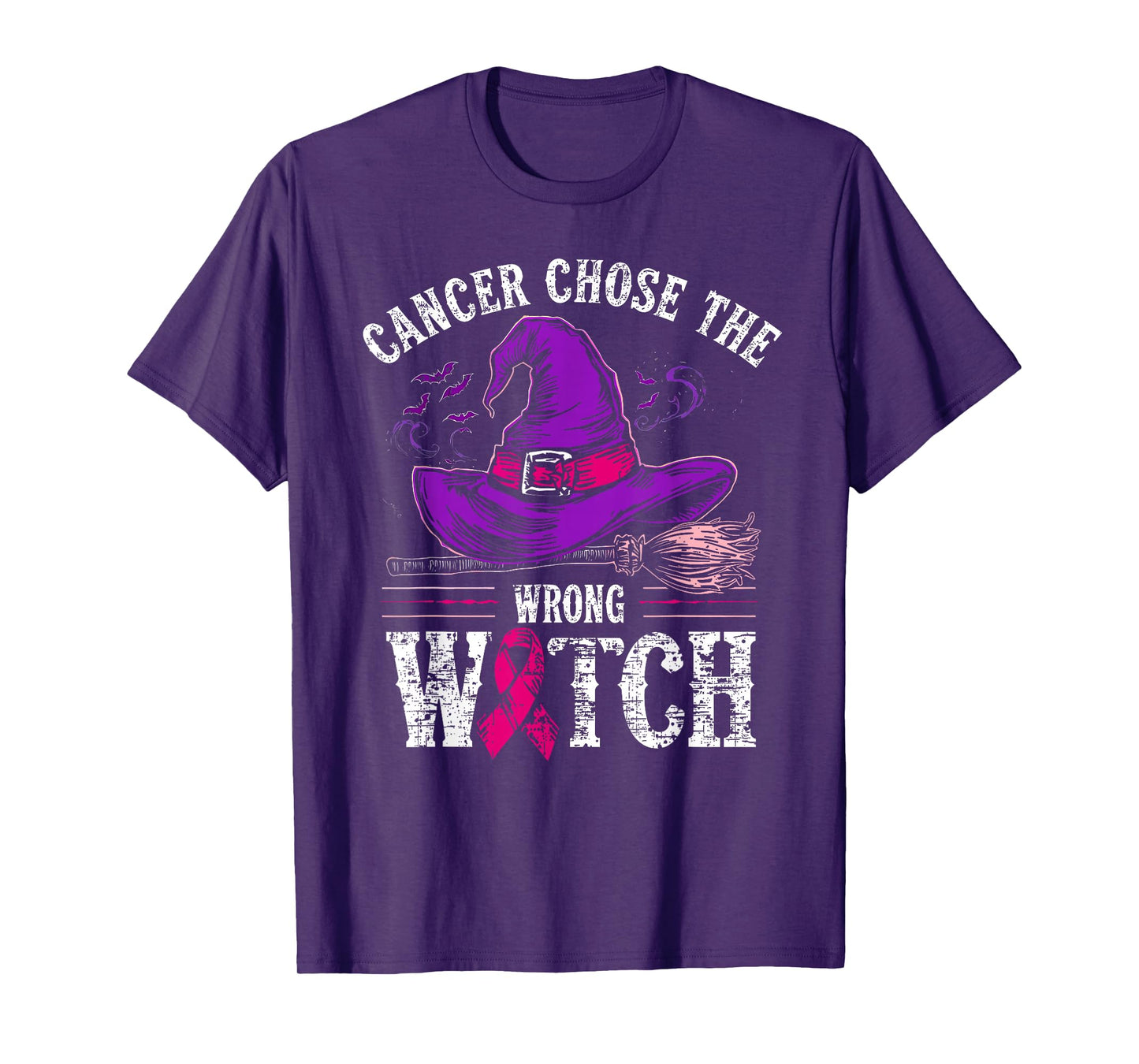 Cancer Chose The Wrong Witch Breast Cancer Awareness T-Shirt