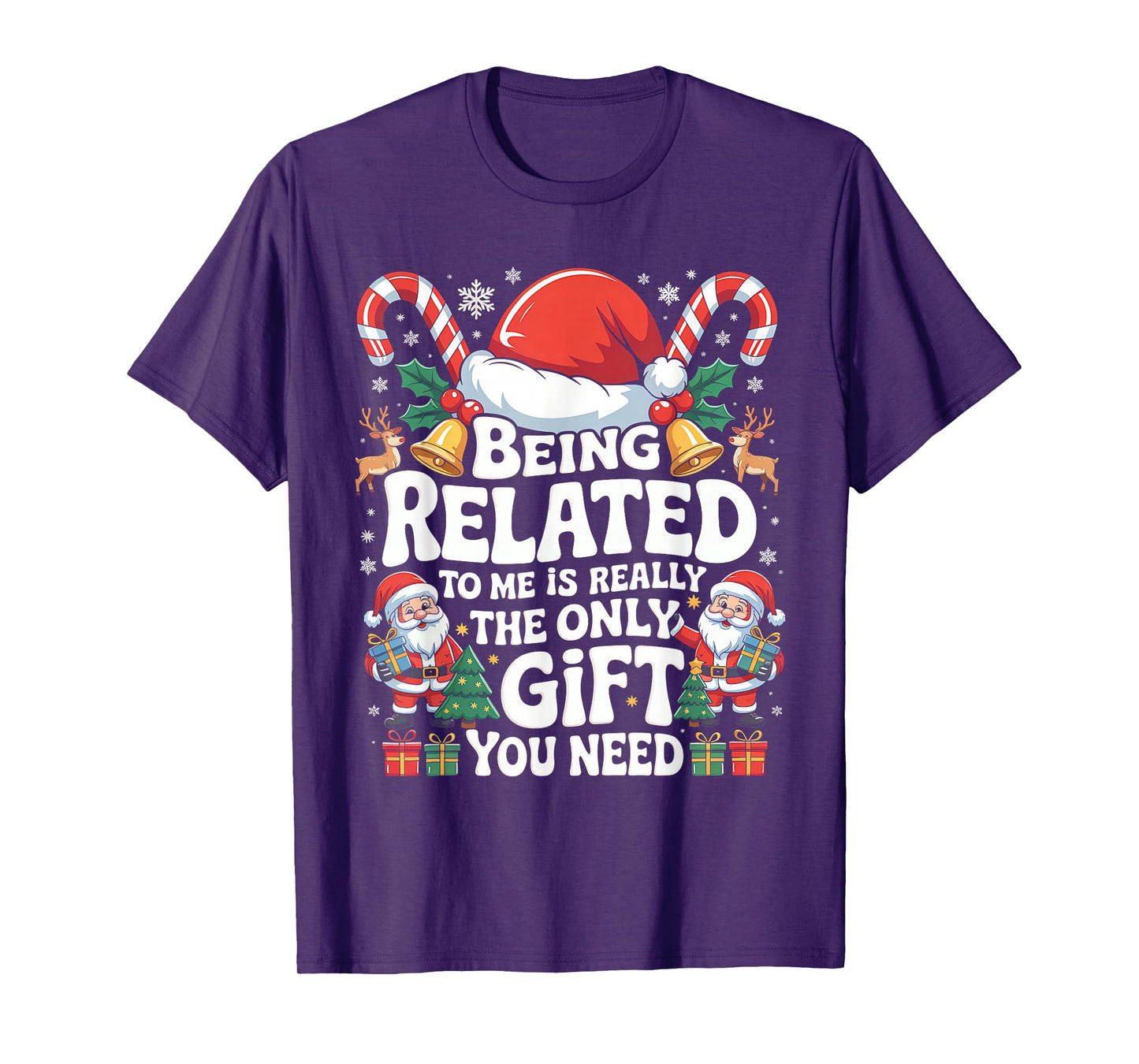 Groovy Being Related to Me Funny Christmas Family Xmas Vibes T-Shirt