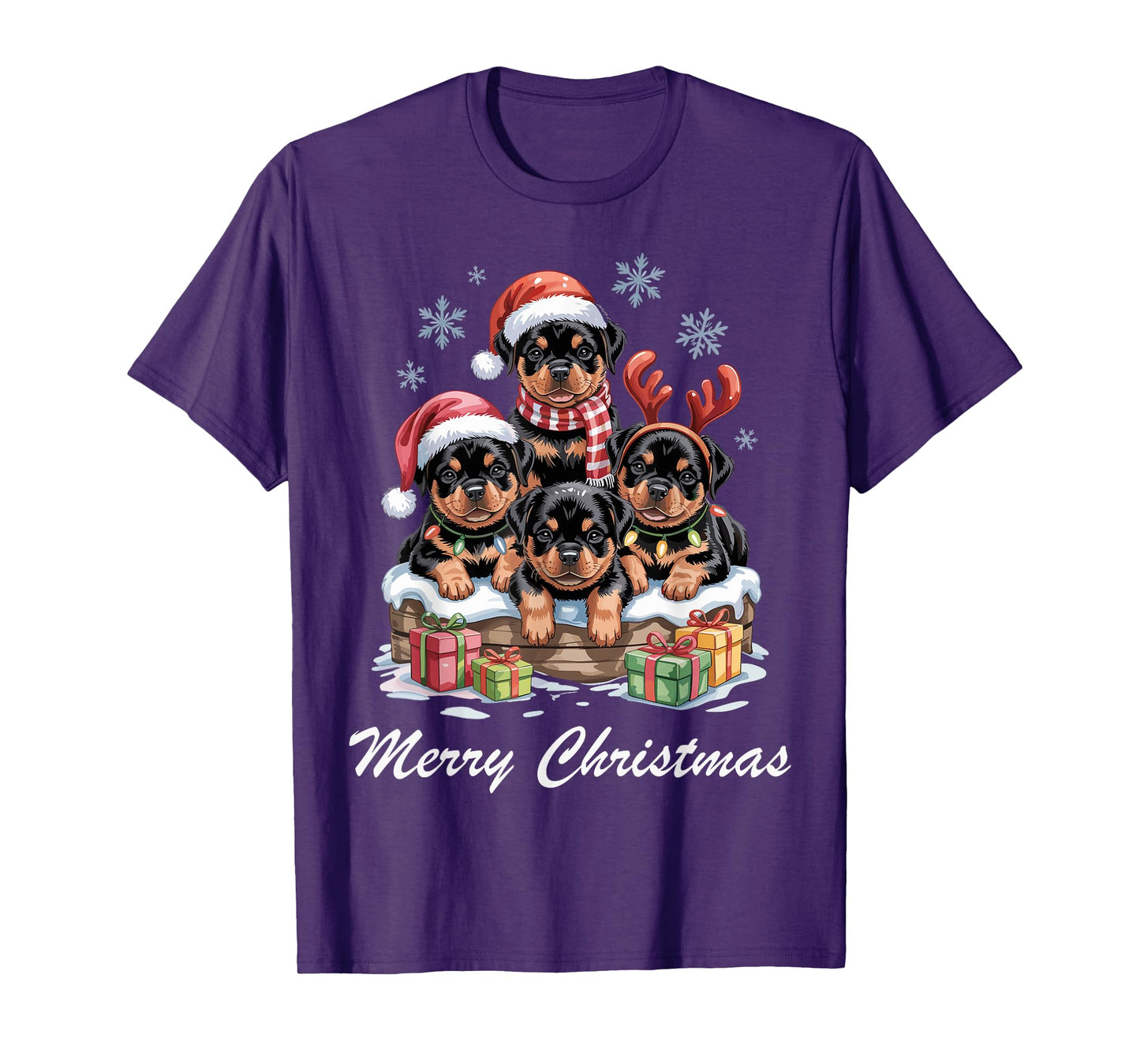 Rottweiler Merry Christmas Funny Rottie Dog Lovers Holiday T-Shirt