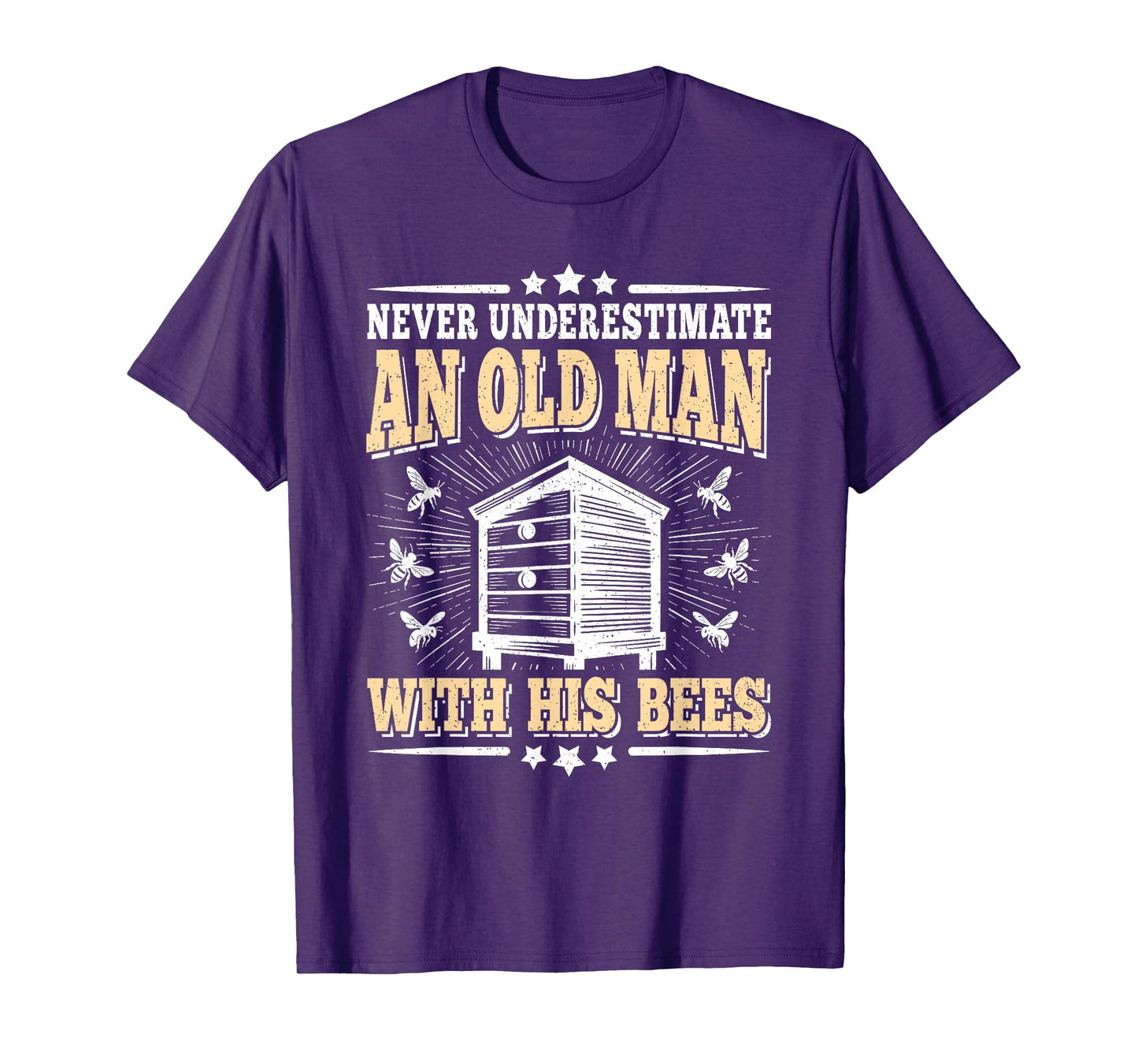 Never Underestimate An Old Man With His Bees Funny Beekeeper T-Shirt