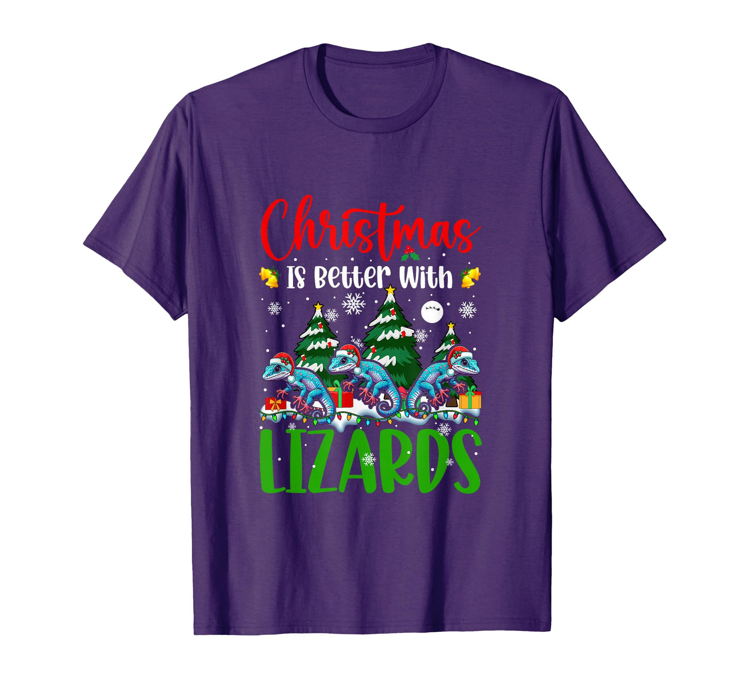 Xmas is Better Funny Joke Lizards Lover Christmas Tree T-Shirt
