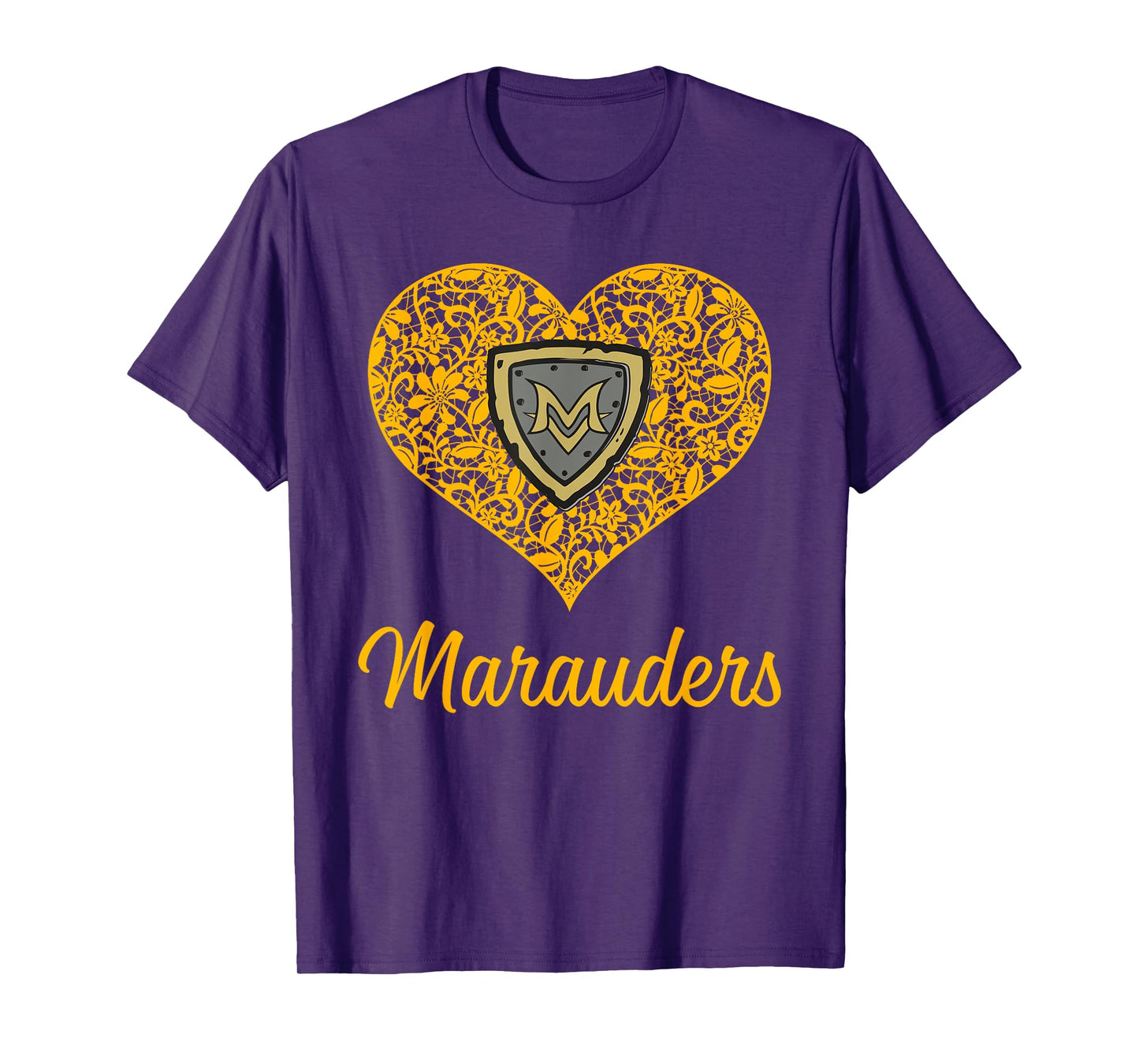 Mount Vernon Marauders Logo Lace Heart HS T-Shirt