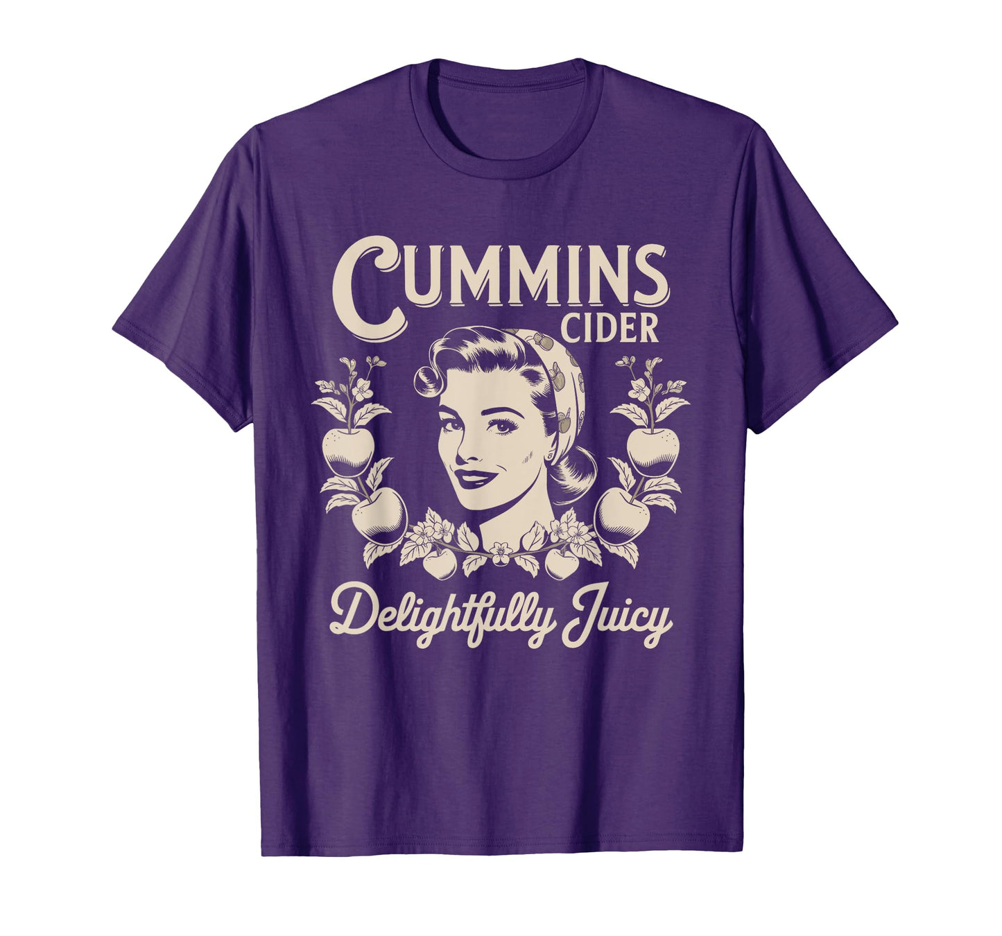 Delightfully Juicy Cummins Cider Vintage Humor Logo T-Shirt