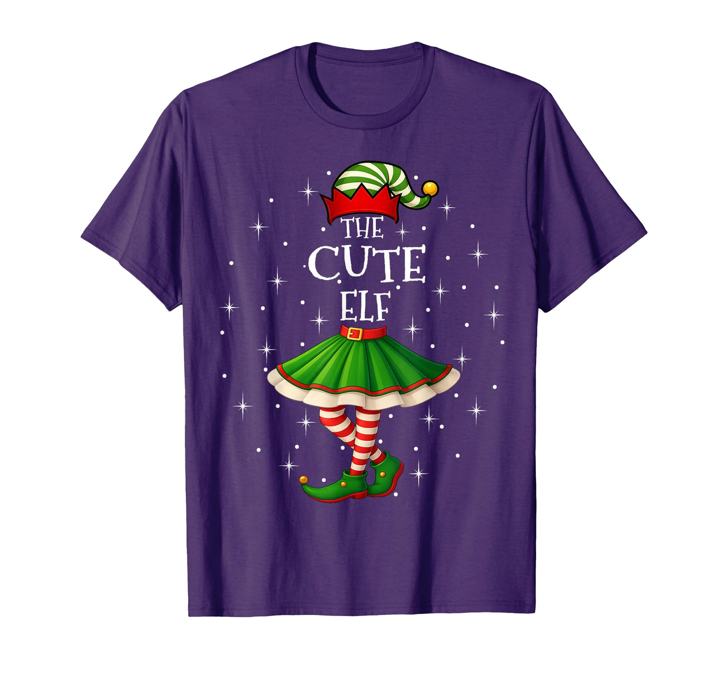 Cute Elf Christmas Family Matching Women Girls Xmas Party T-Shirt