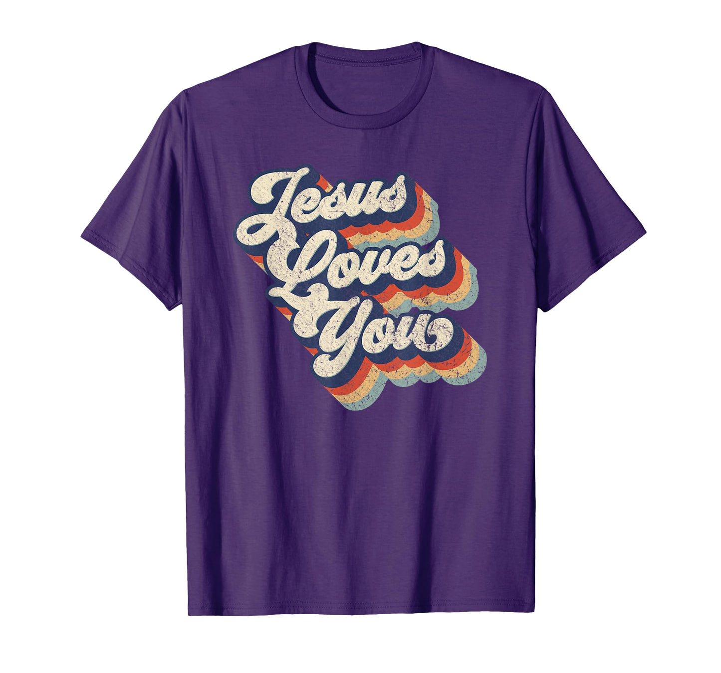 Jesus Loves You Retro Vintage Style Graphic Design Womens T-Shirt