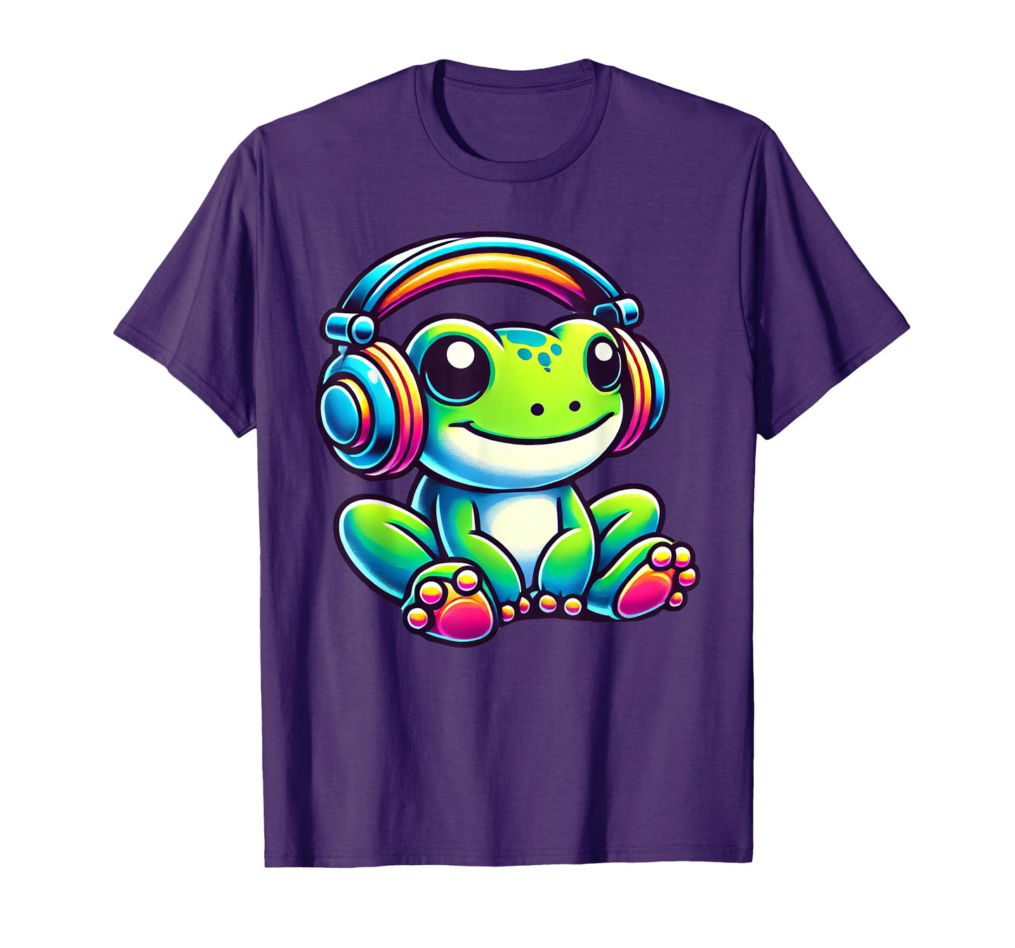 Cute Frog Wearing Headphones T-Shirt