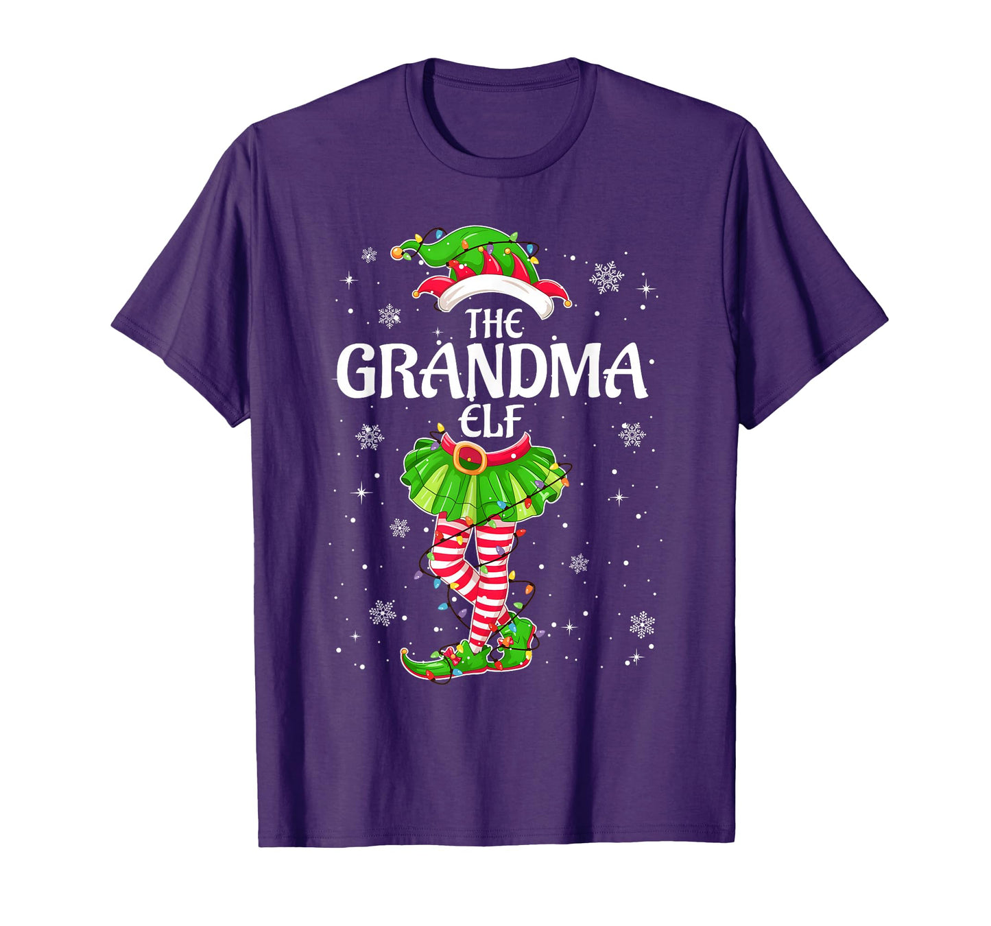 Funny The Grandma Elf Family Matching Christmas Pajamas T-Shirt
