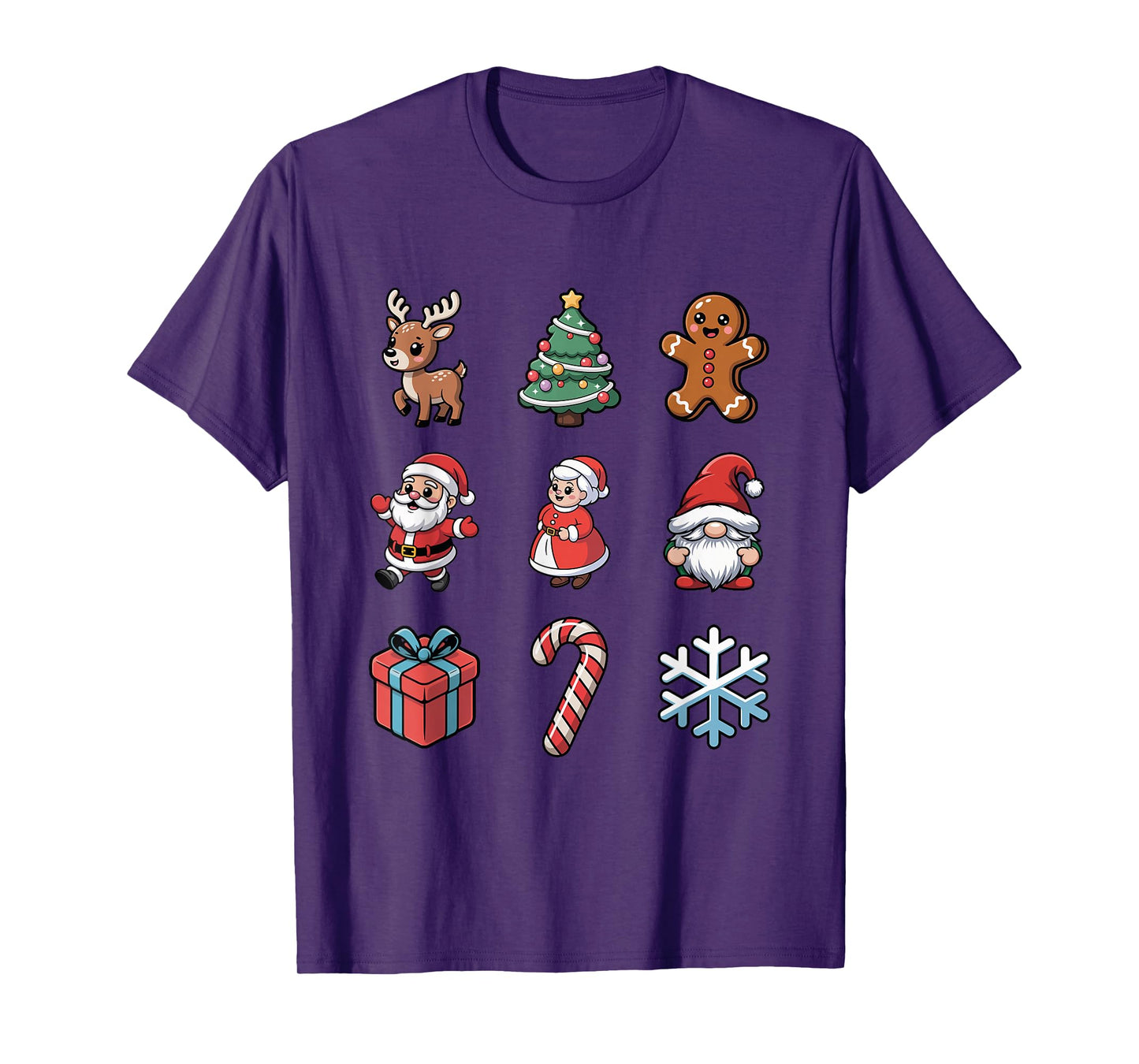 Cute Santa Gnome Reindeer Tree North Pole T-Shirt