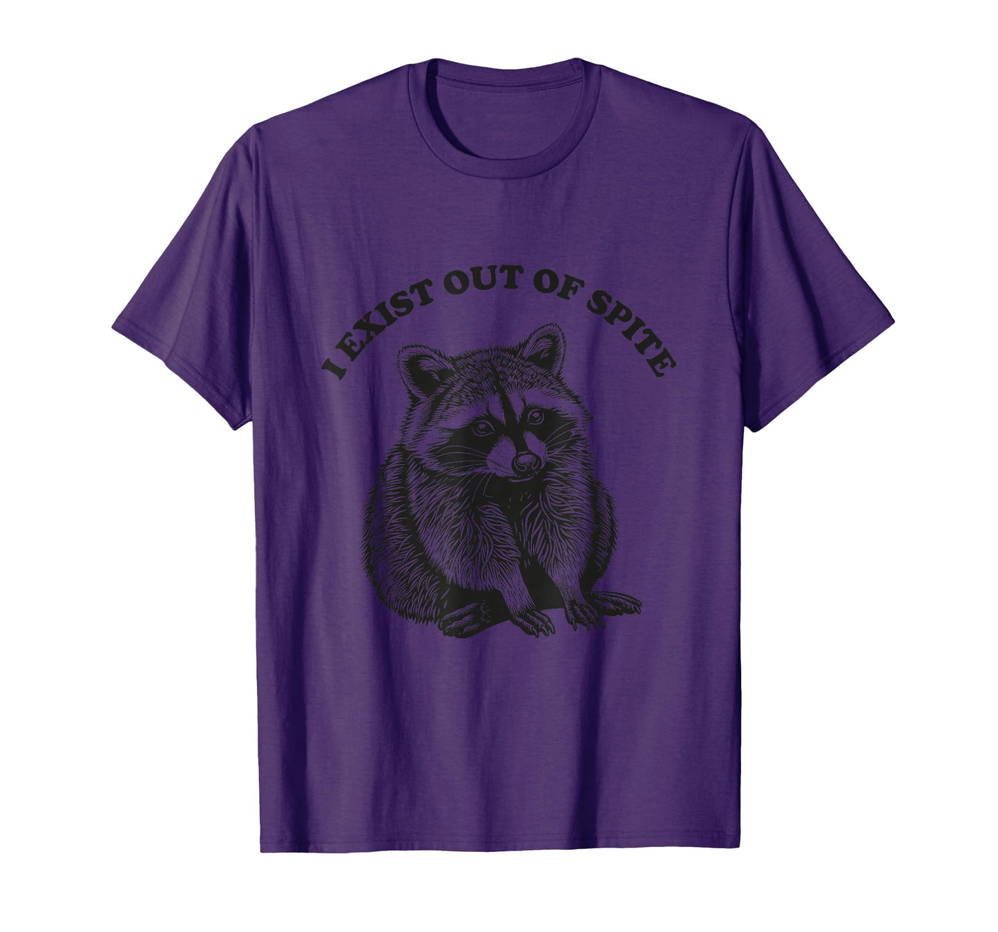 I Exist Out Of Spite Funny Quote Vintage Raccoon T-Shirt