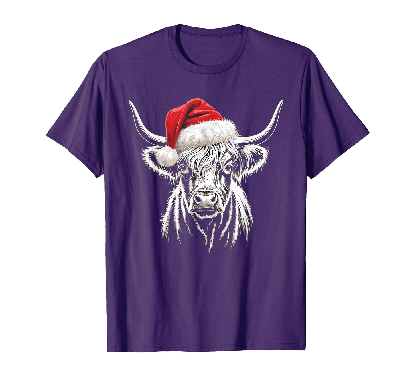 Highland Cow Santa Hat Christmas Highland Cattle Xmas T-Shirt