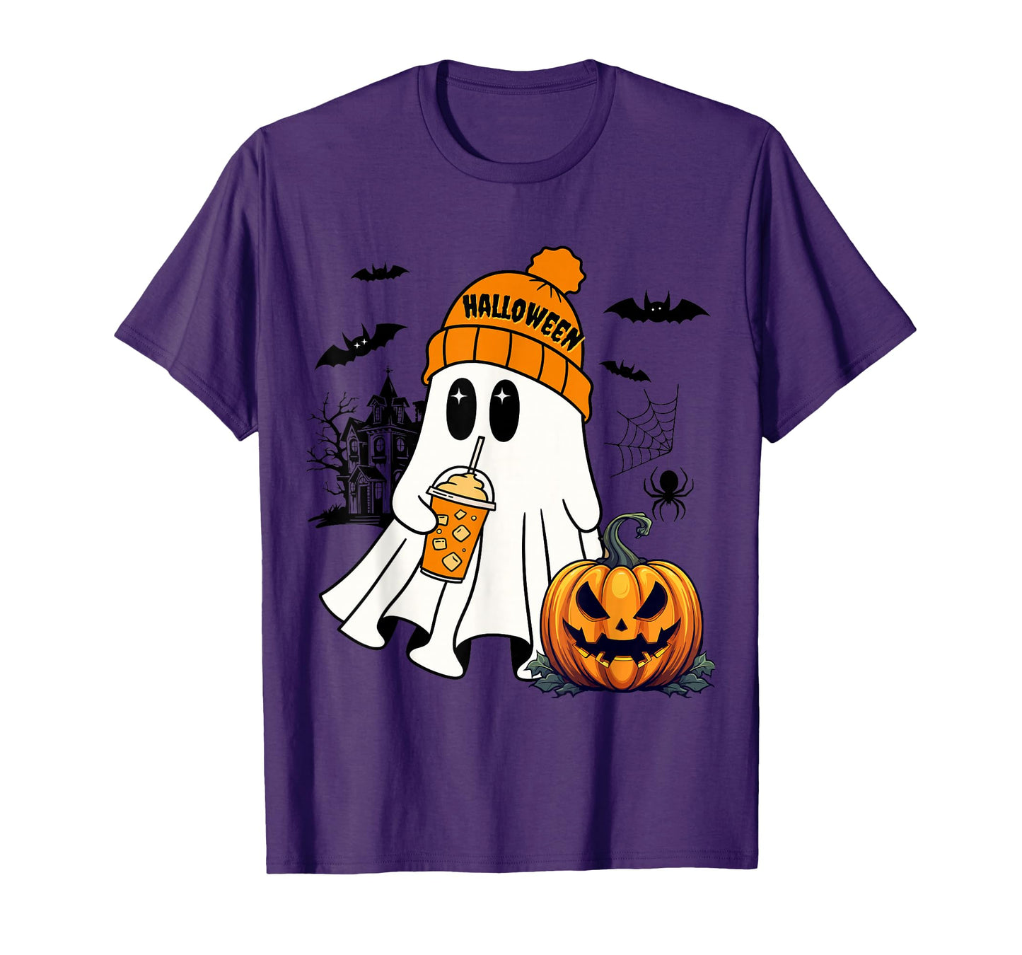 Pumpkin Halloween Witch Ghost T-Shirt