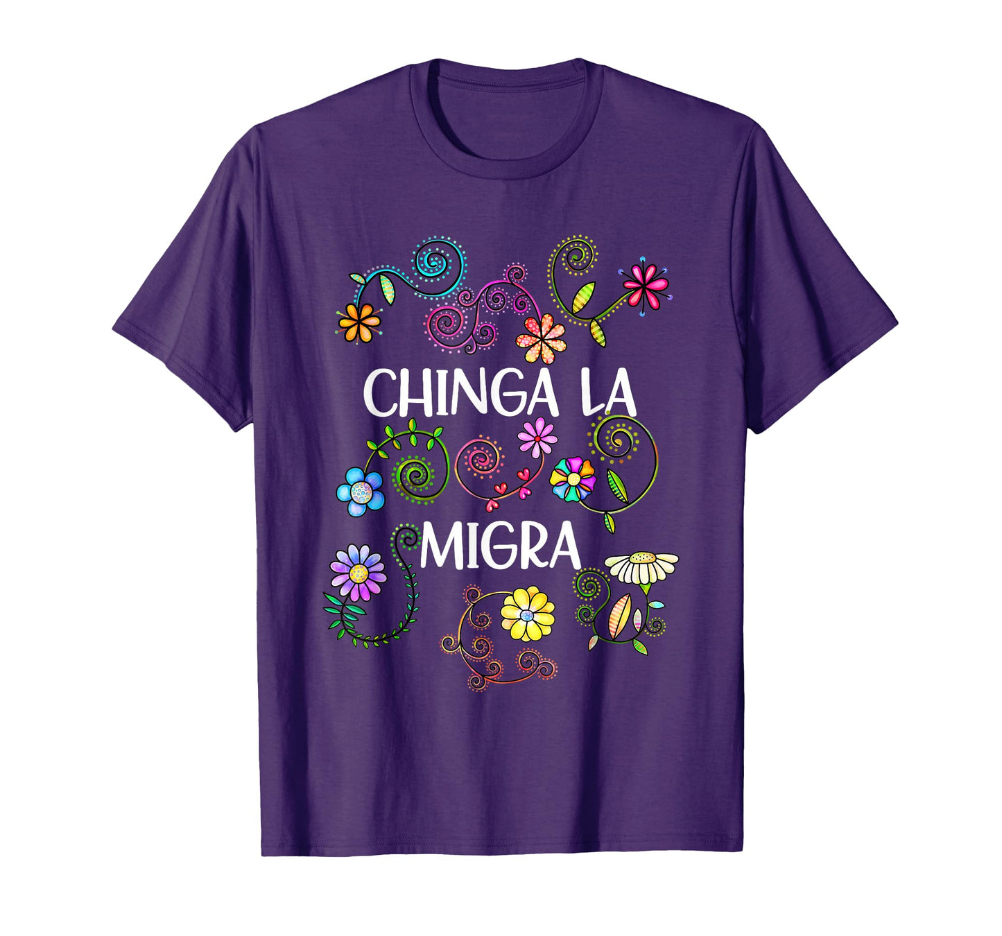 Subtle Floral Chinga La Migra Anti Ice Vintage Abolish Ice T-Shirt