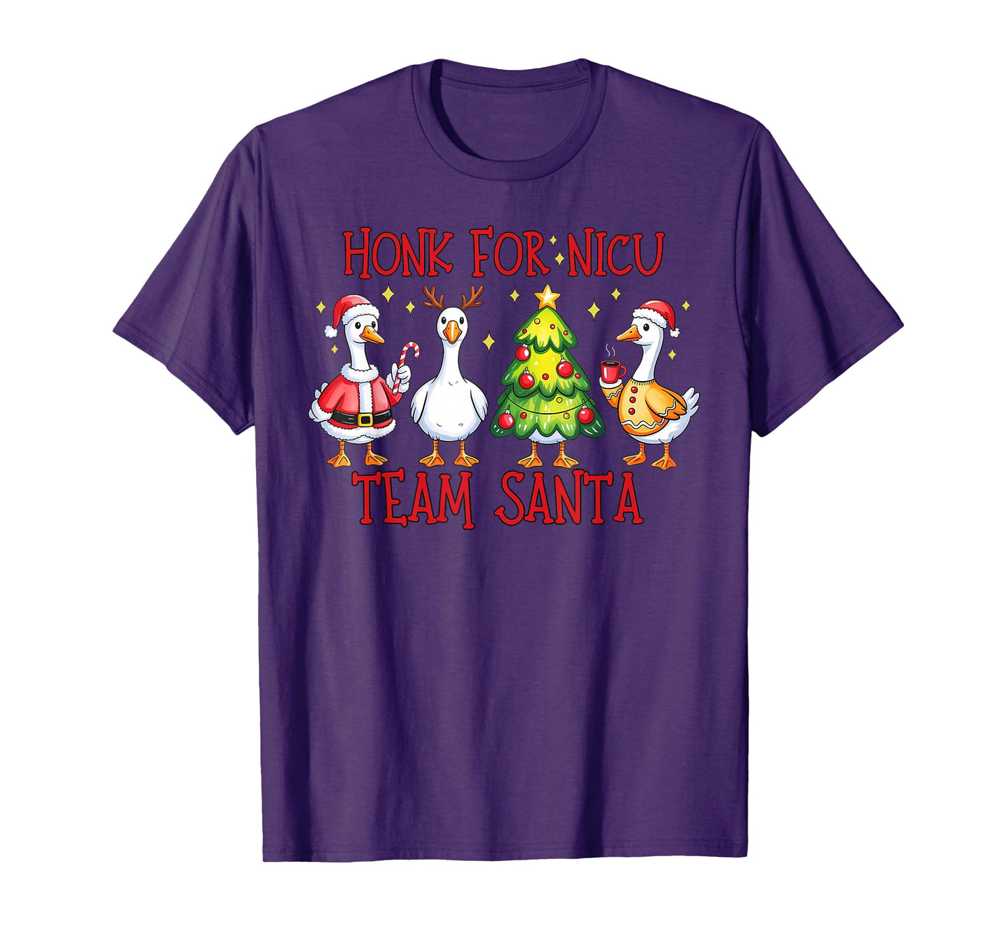 Honk for NICU Team Santa Christmas Silly Goose Group Nurse T-Shirt