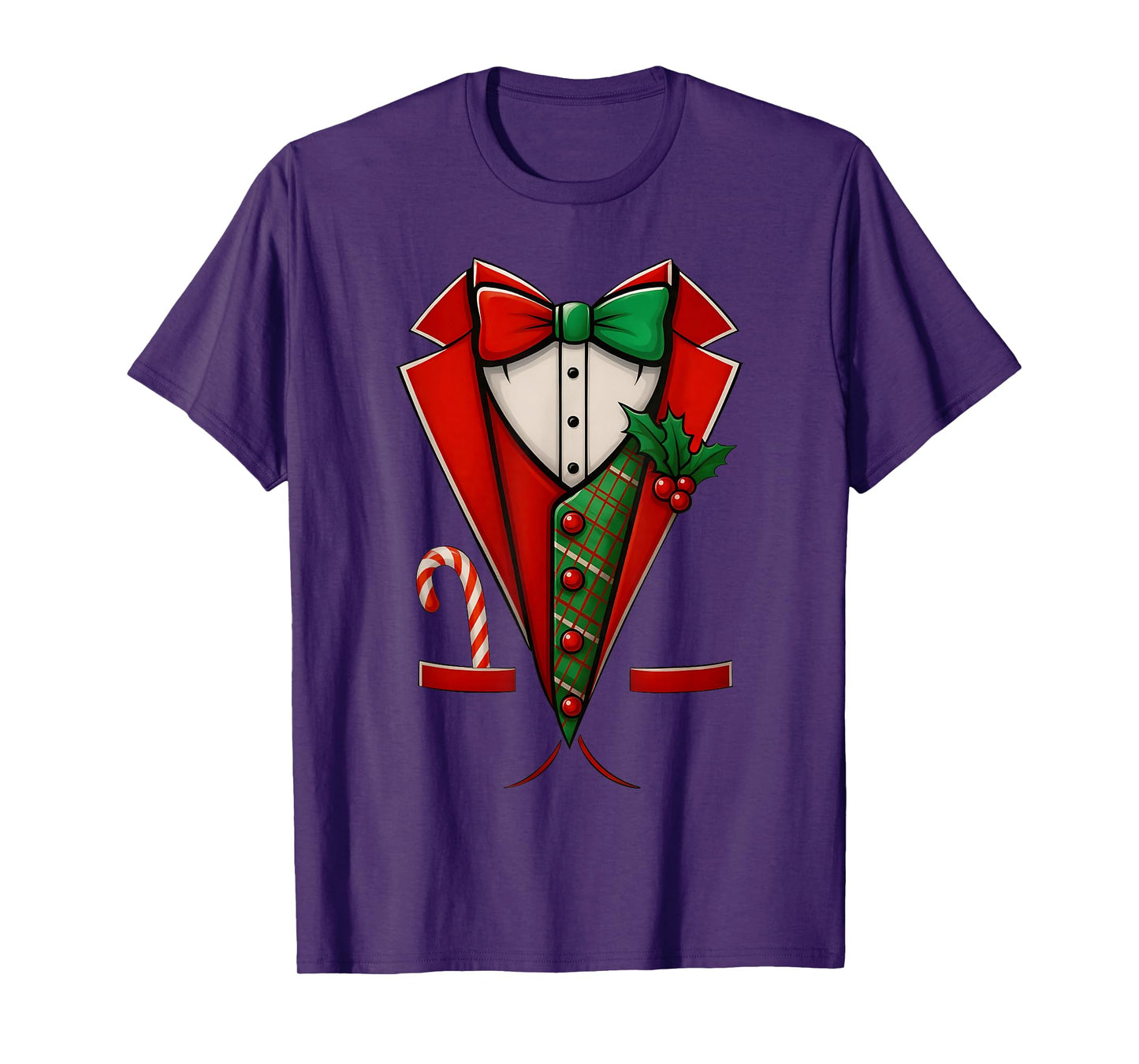Tuxedo Costume Funny Xmas Bowtie Christmas Men Boys Kids T-Shirt