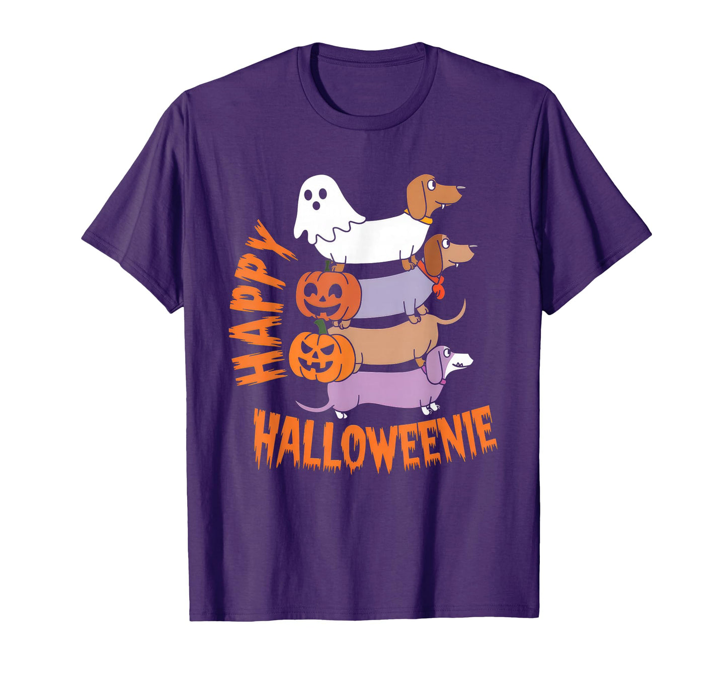 Happy Halloweenie Tshirt Women Men Wiener Monster Party T-Shirt