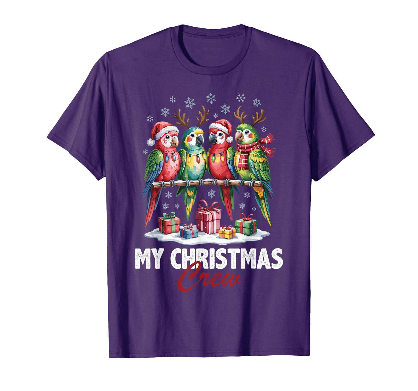 Parrot Christmas Crew Cute Bird Lovers Funny Holiday Pajama T-Shirt