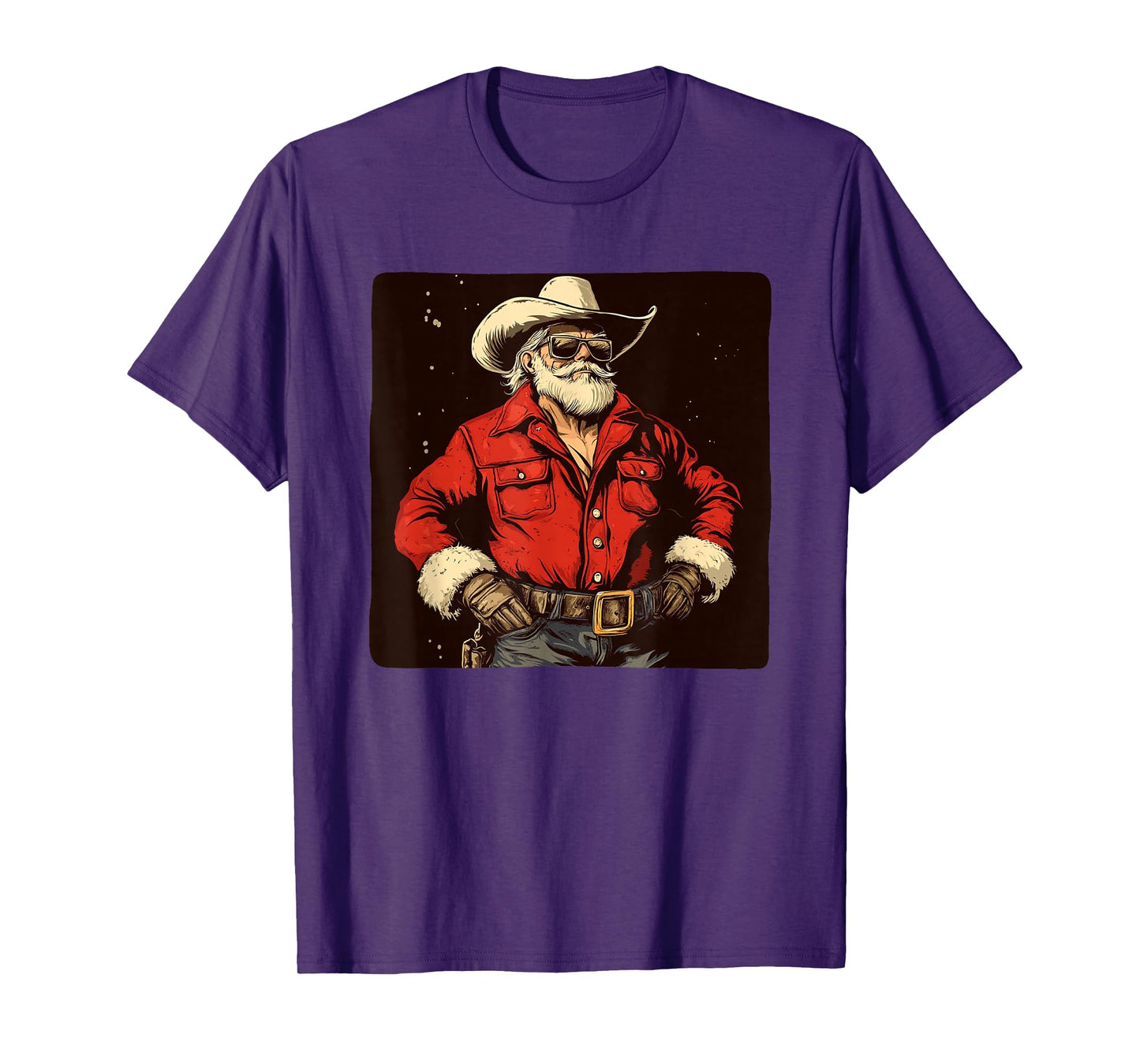 Celebrate Christmas with a Cool Santa Cowboy Style T-Shirt