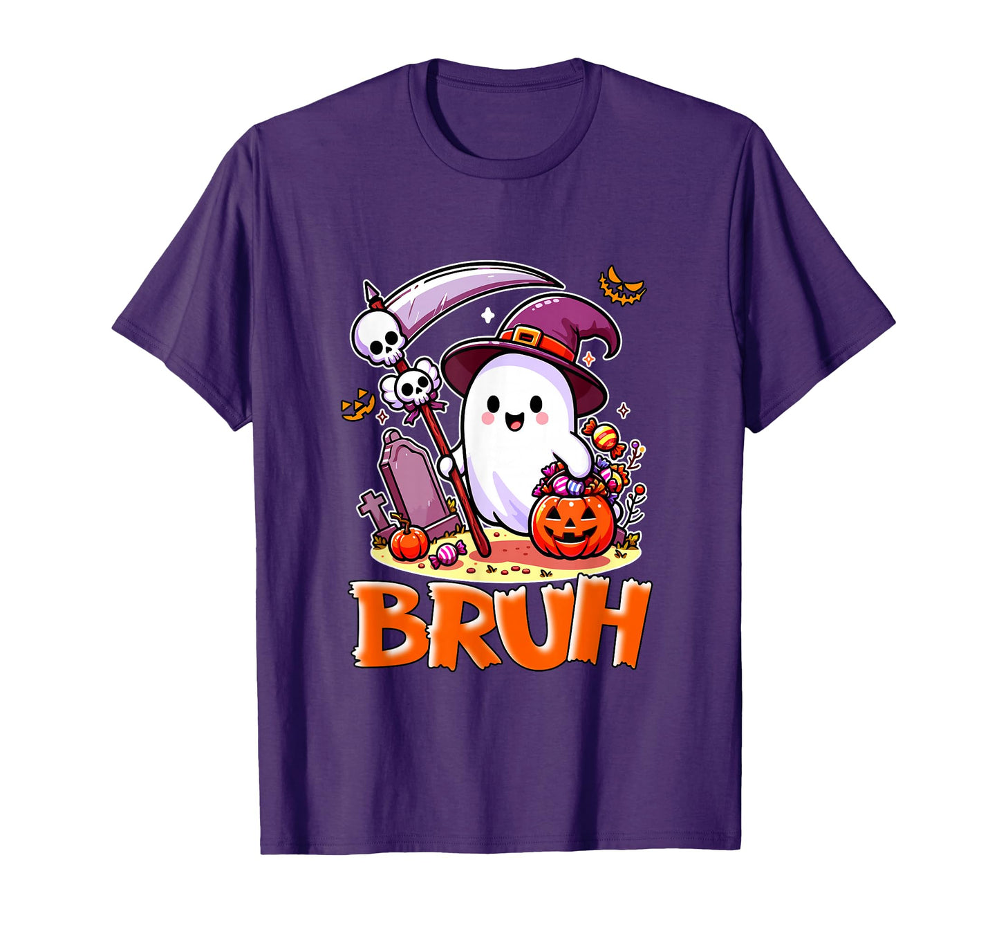 Cute Boo As Witch Halloween Candies Costume Kids Family T-Shirt