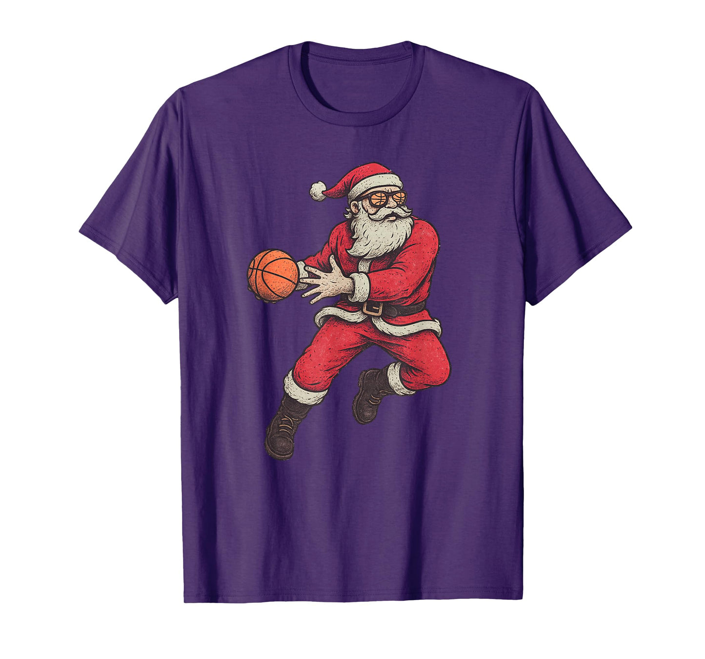 Santa Claus Playing Basketball Xmas Holiday Christmas T-Shirt