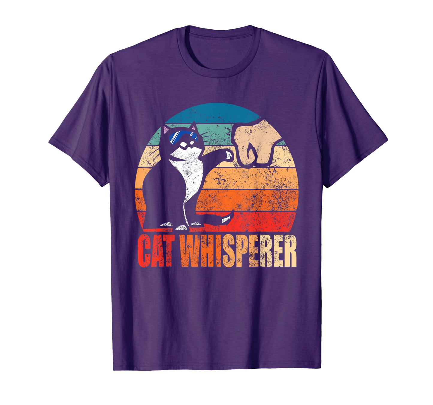 Funny Retro Best Cat Whisperer with Fist Bump Gift Men Women T-Shirt