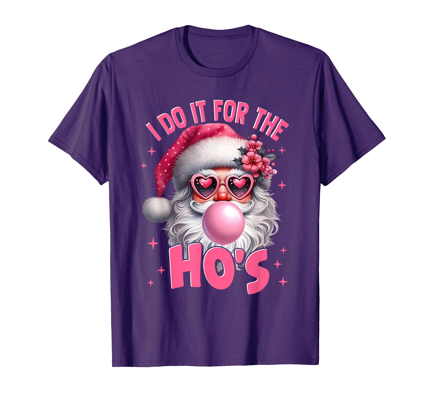 I Do It for The Ho's Funny Inappropriate Christmas Men Santa T-Shirt