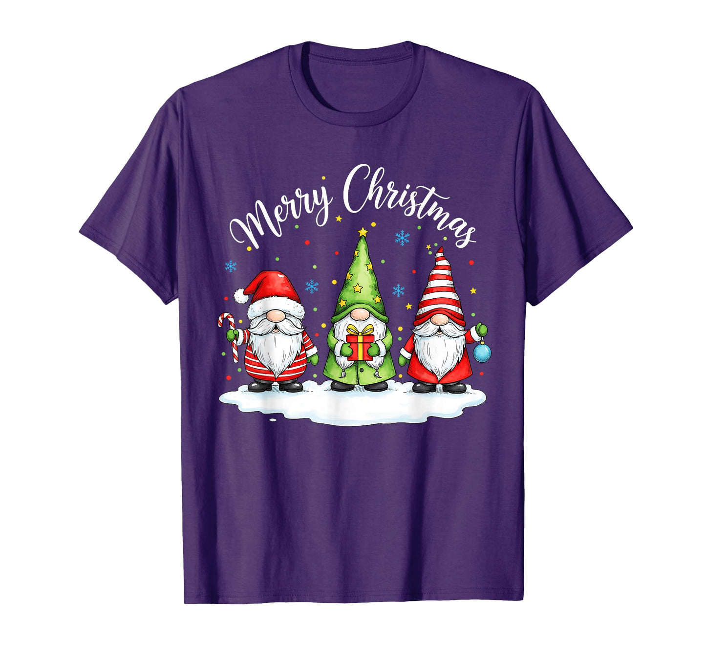 Funny Christmas Cute Gnome Santa Family Matching Pajamas T-Shirt