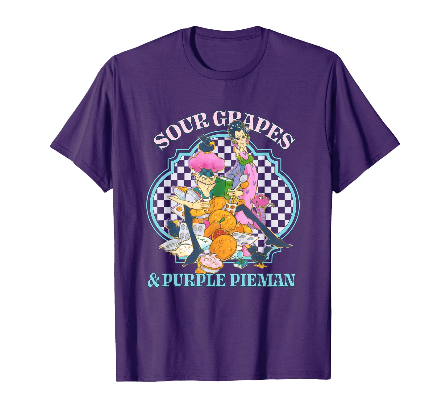 Strawberry Shortcake Sour Grapes & Purple Pieman Retro Logo T-Shirt