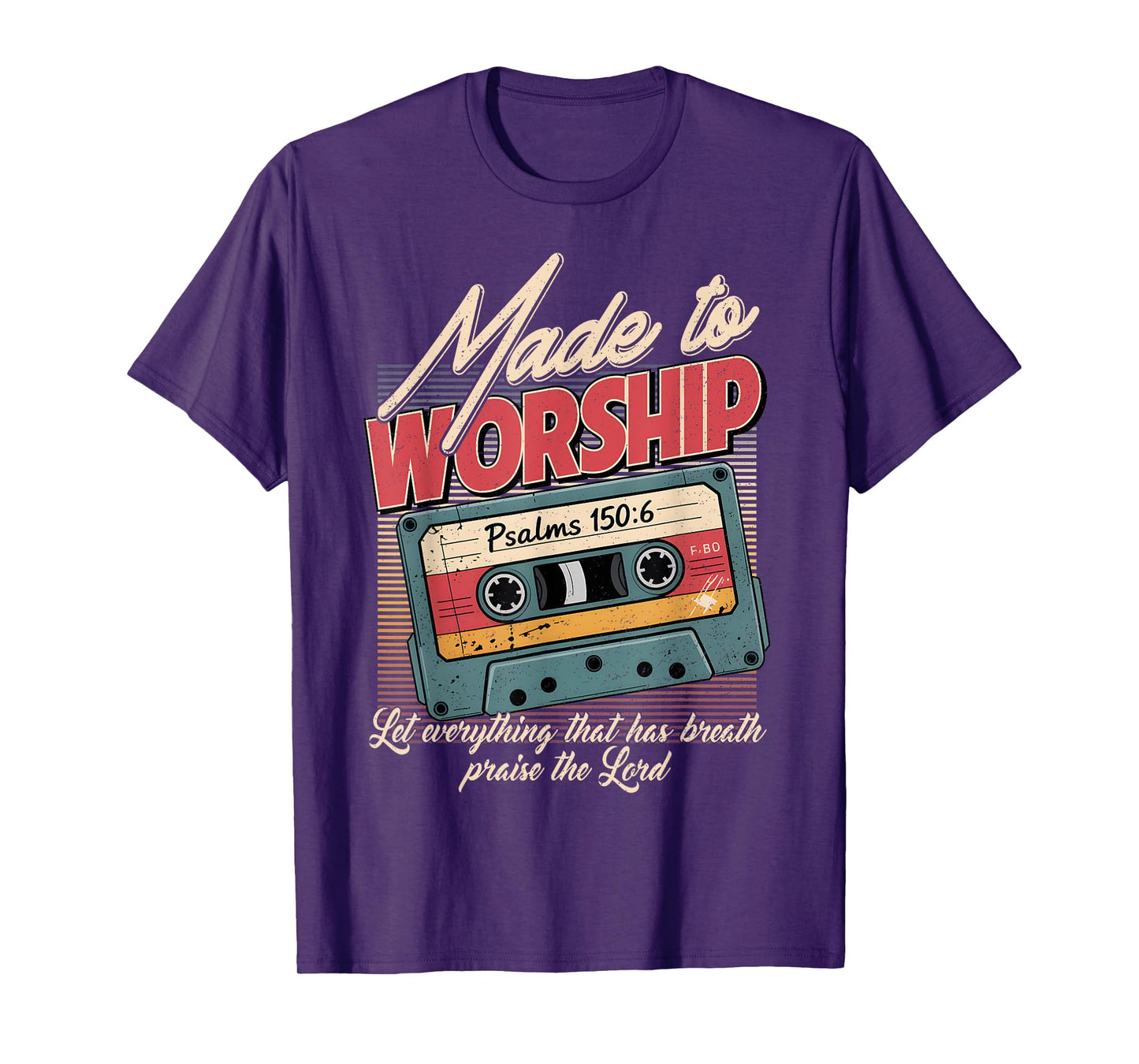 Retro Cassette Made to Worship Faith Christian Praise Lord T-Shirt