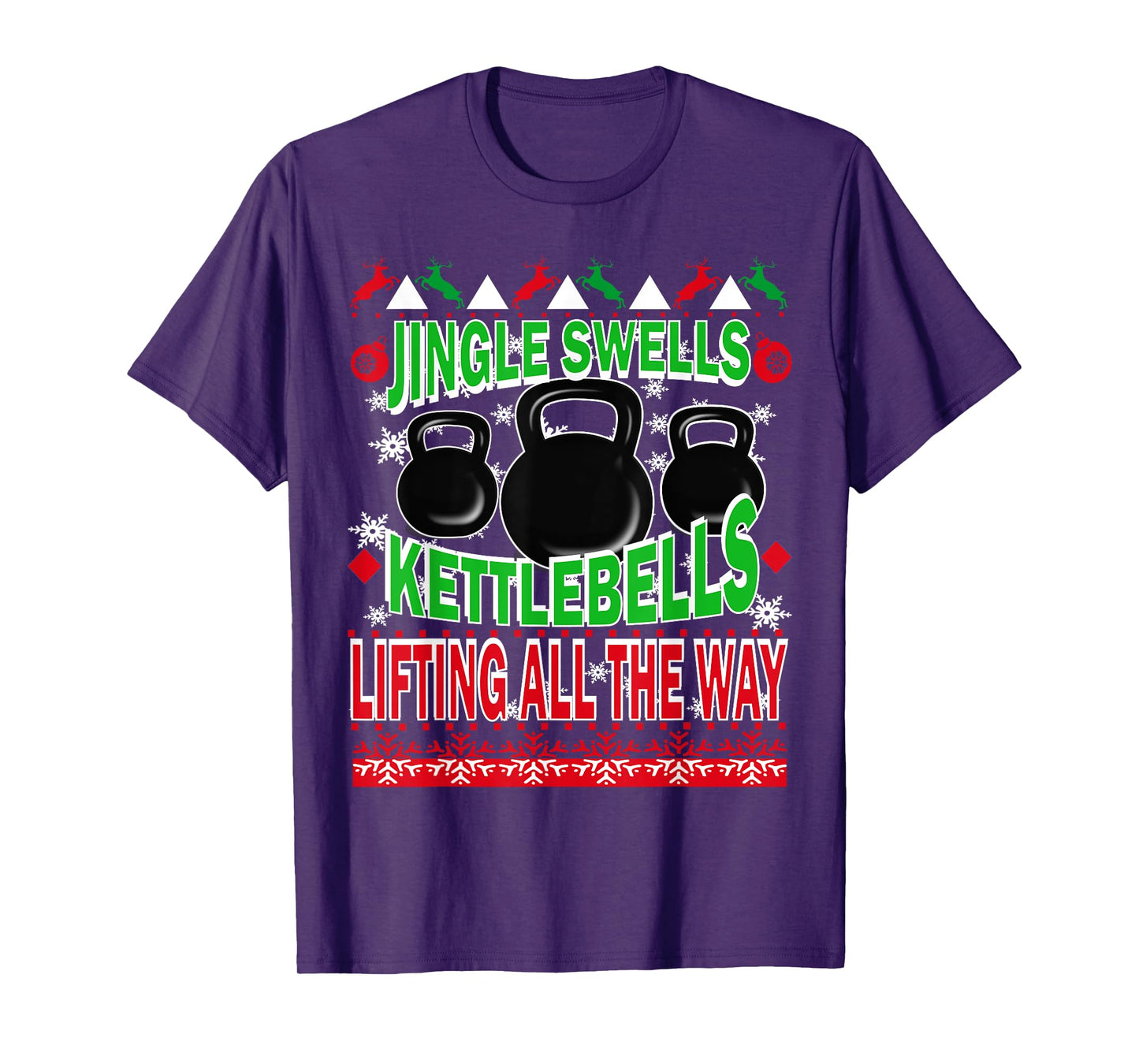 Ugly Christmas Gym Kettlebell Weightlifting Fitness Gift T-Shirt